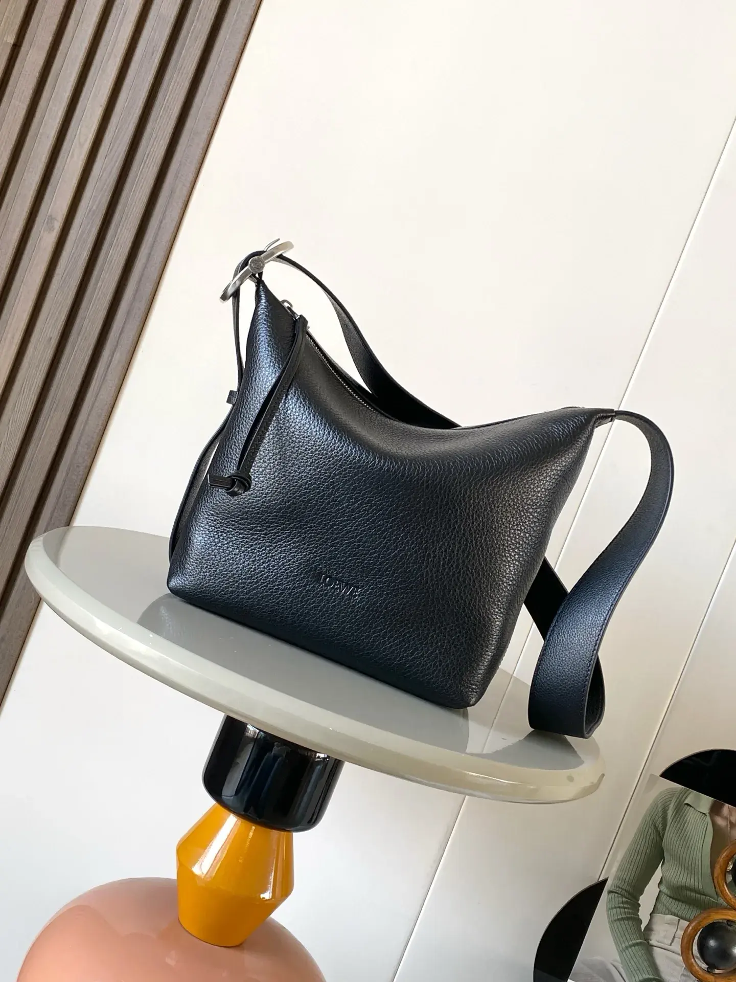Loewe Black Grained Leather Hobo Bag product photo from LabelPicks