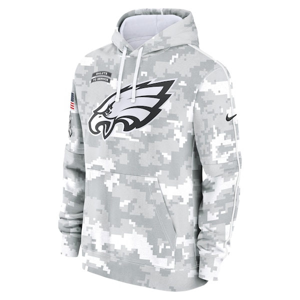 Philadelphia Eagles Nike 2024 Salute to Service Club Fleece Pullover Hoodie - Arctic Camo