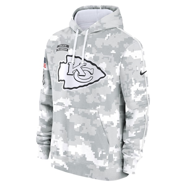 Kansas City Chiefs Nike 2024 Salute to Service Club Fleece Pullover Hoodie - Arctic Camo
