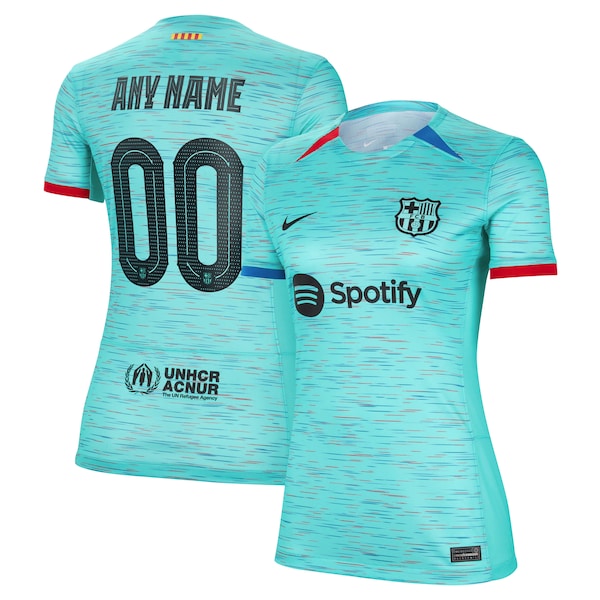 Barcelona Nike Women's 2023/24 Third Custom Replica Jersey - Aqua