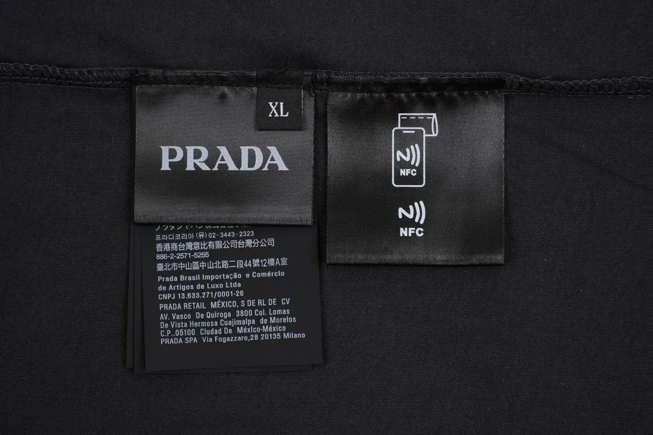 Prada Black Burnout Triangle Logo Long Sleeve T-Shirt product photo from LabelPicks