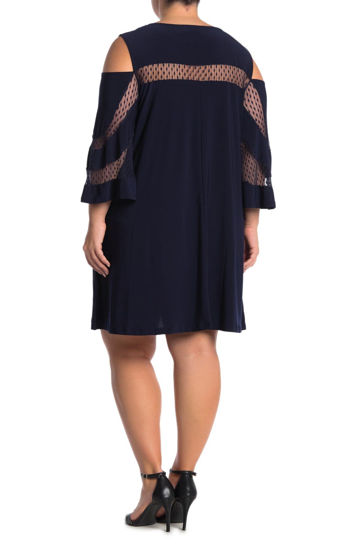 Nina Leonard Cold Shoulder Jewel Neck Miracle Dress