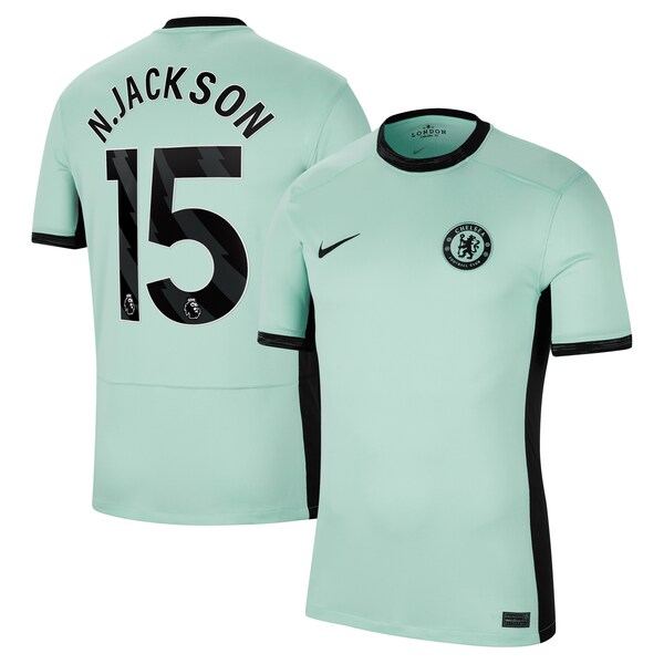 Nicolas Jackson Chelsea Nike 2023/24 Third Stadium Replica Player Jersey - Mint/Blue/Navy