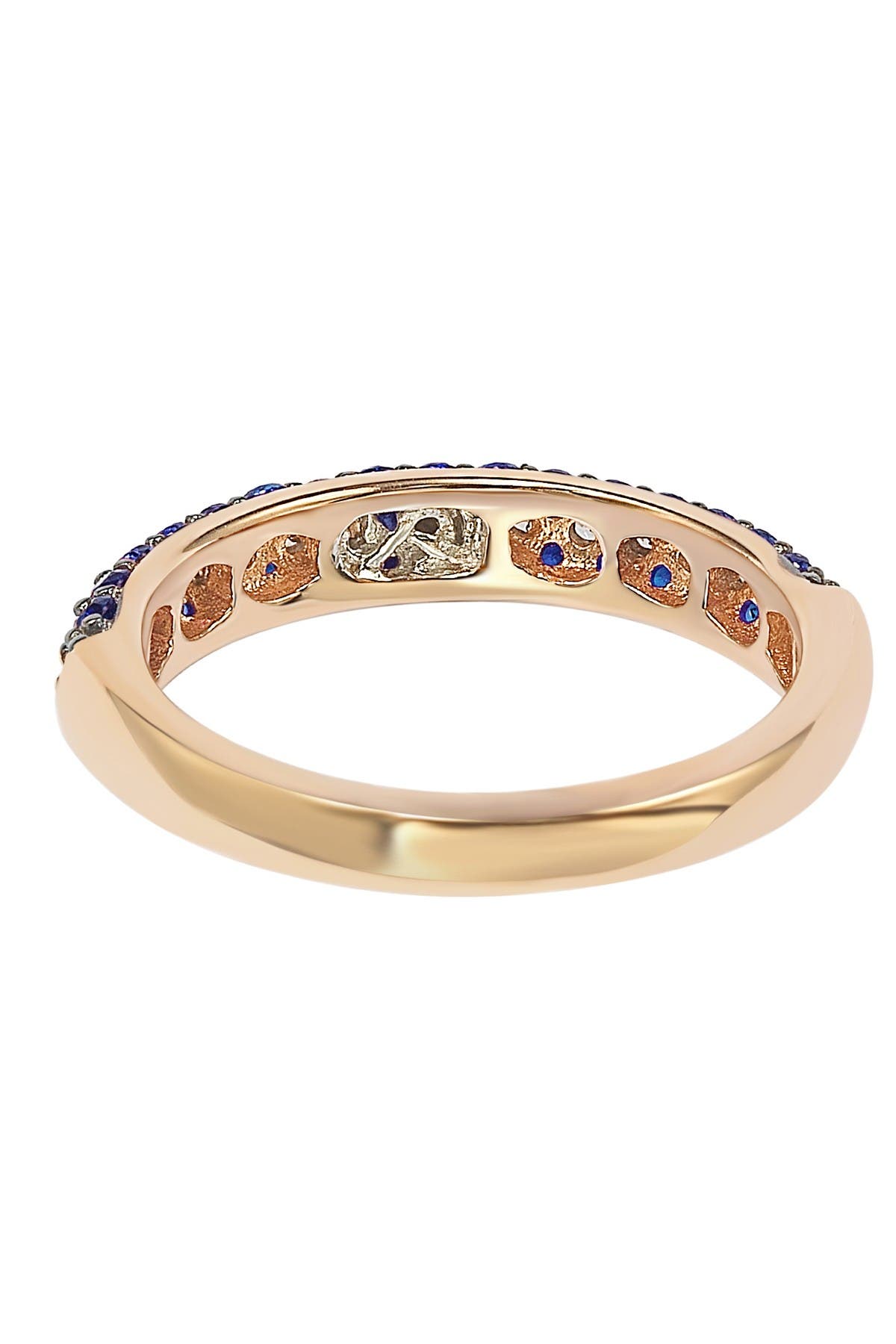 SUZY LEVIAN Rose-Tone 3-Row Pave CZ Eternity Band Ring
