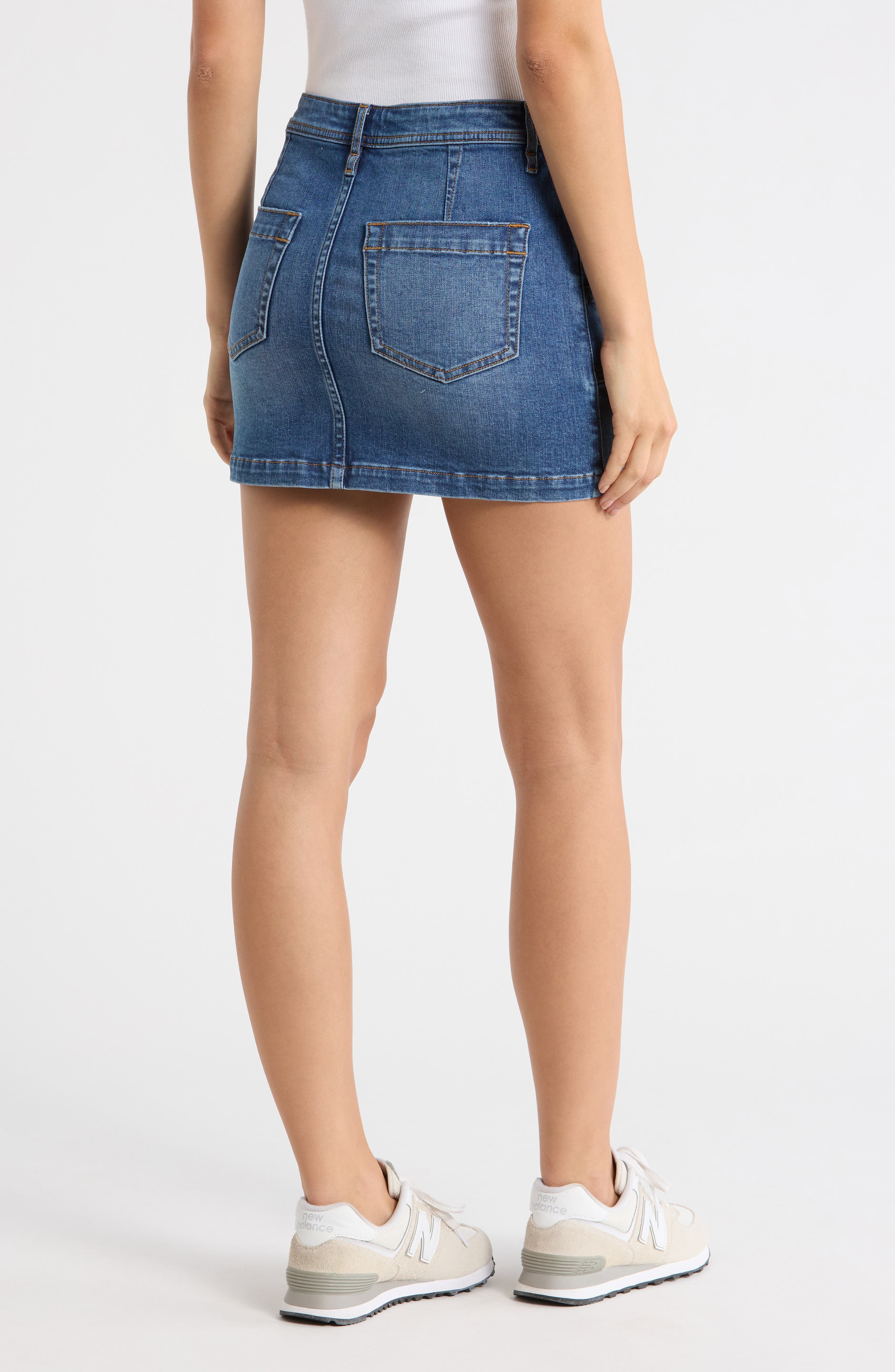 Vigoss Cargo Pocket Denim Miniskirt