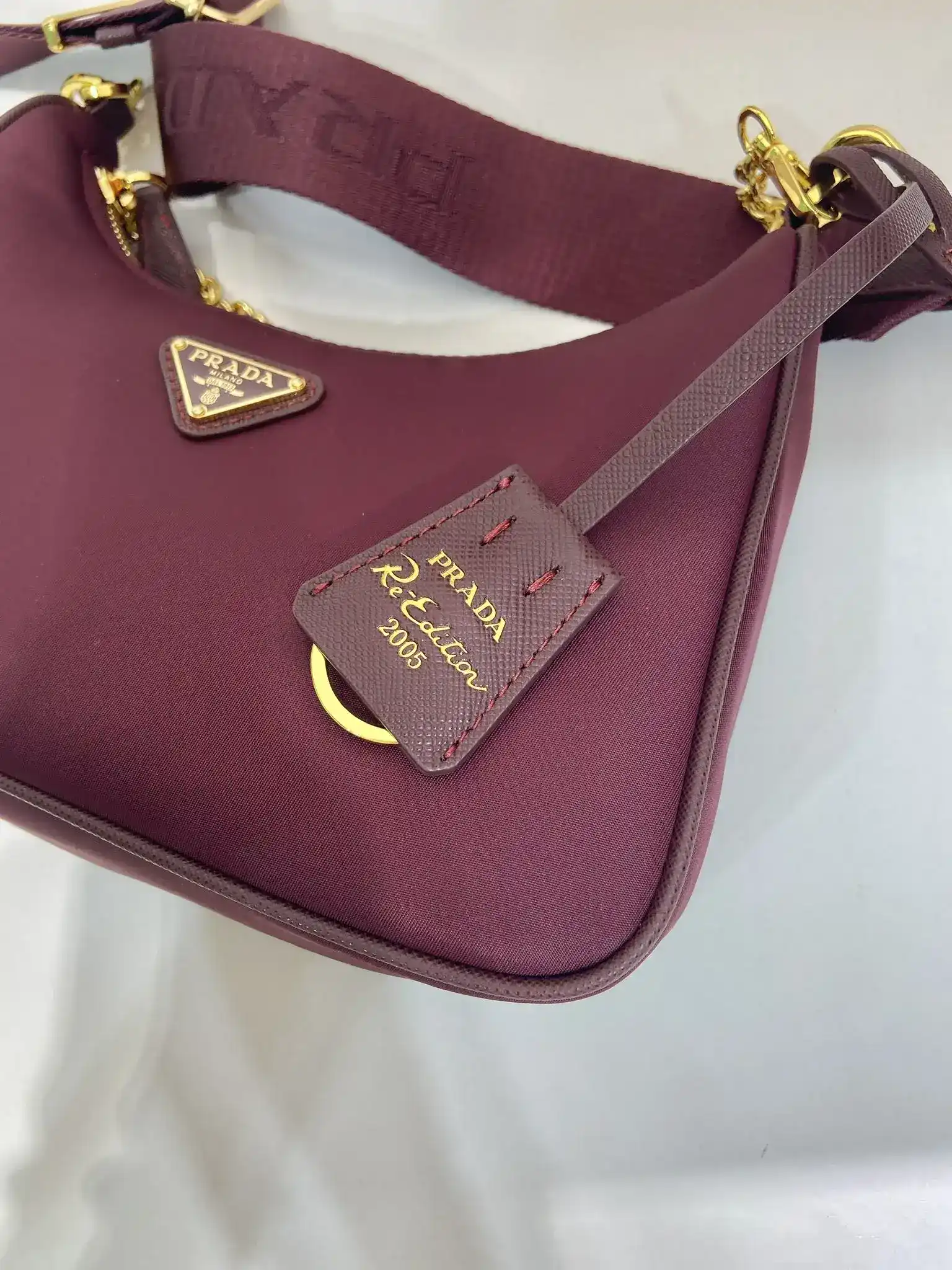 Prada Gold Nylon Hobo Bag product photo from LabelPicks