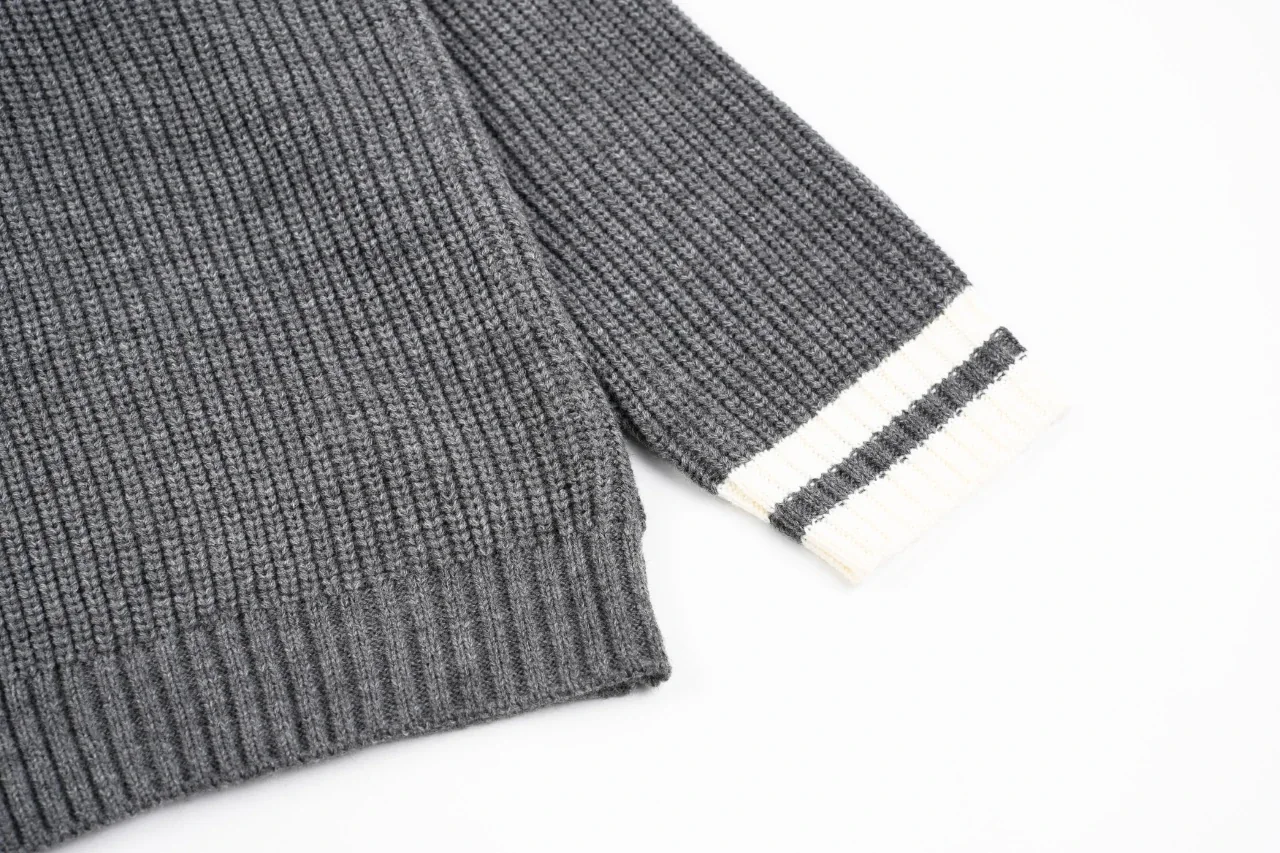 Miu Miu Grey White Trim Logo V Neck Sweater product photo from LabelPicks