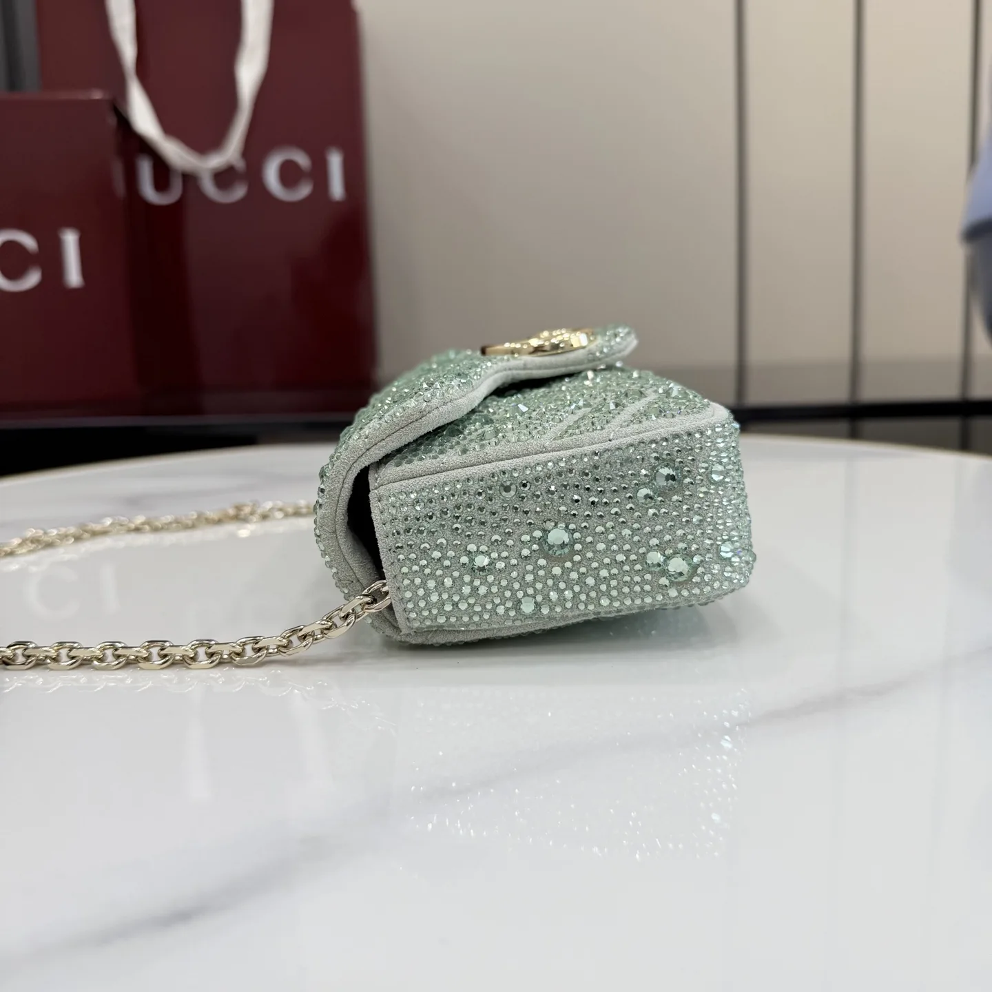 Gucci Green Marmont GG Supreme Canvas Crossbody Bag product photo from LabelPicks