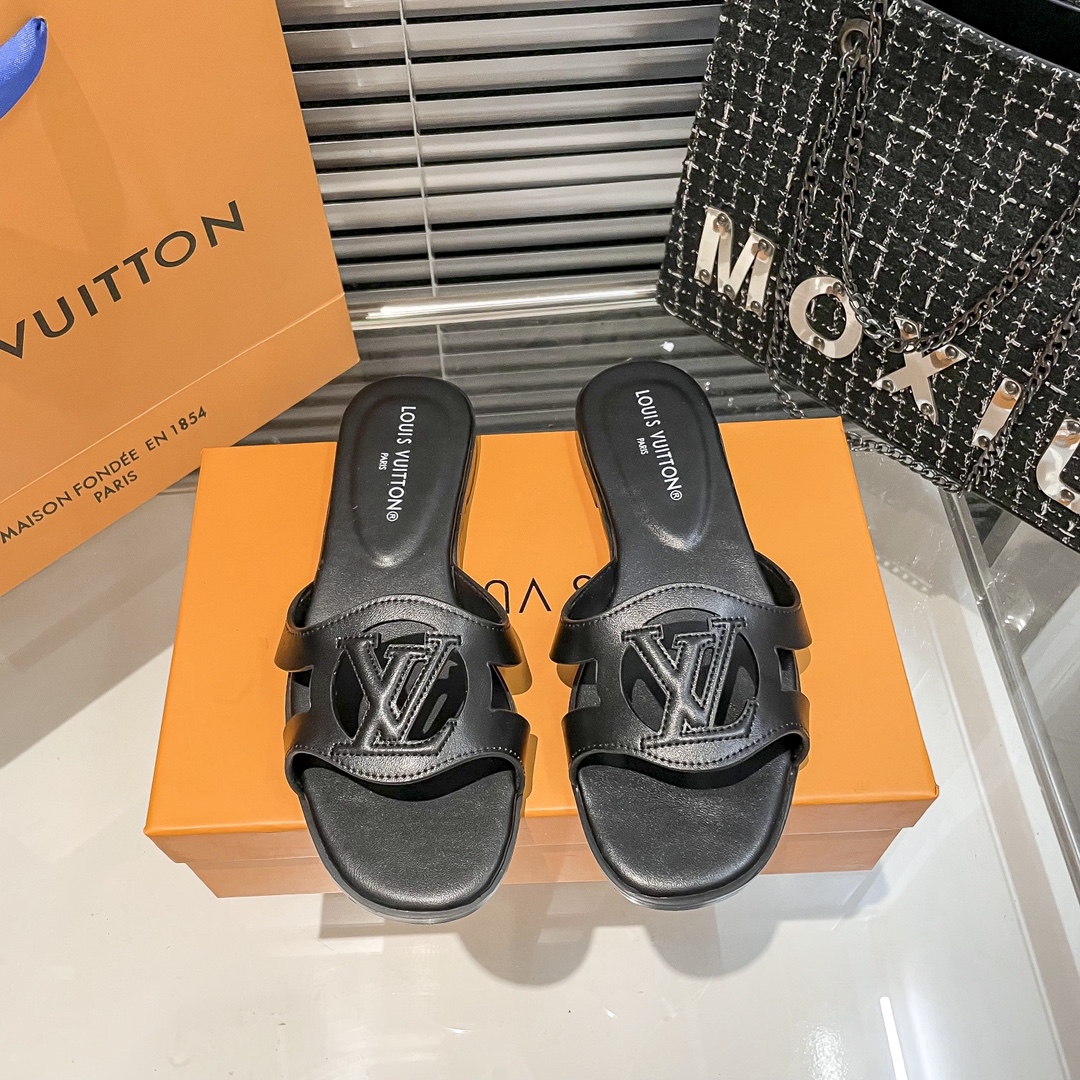 LV openwork flat sandals