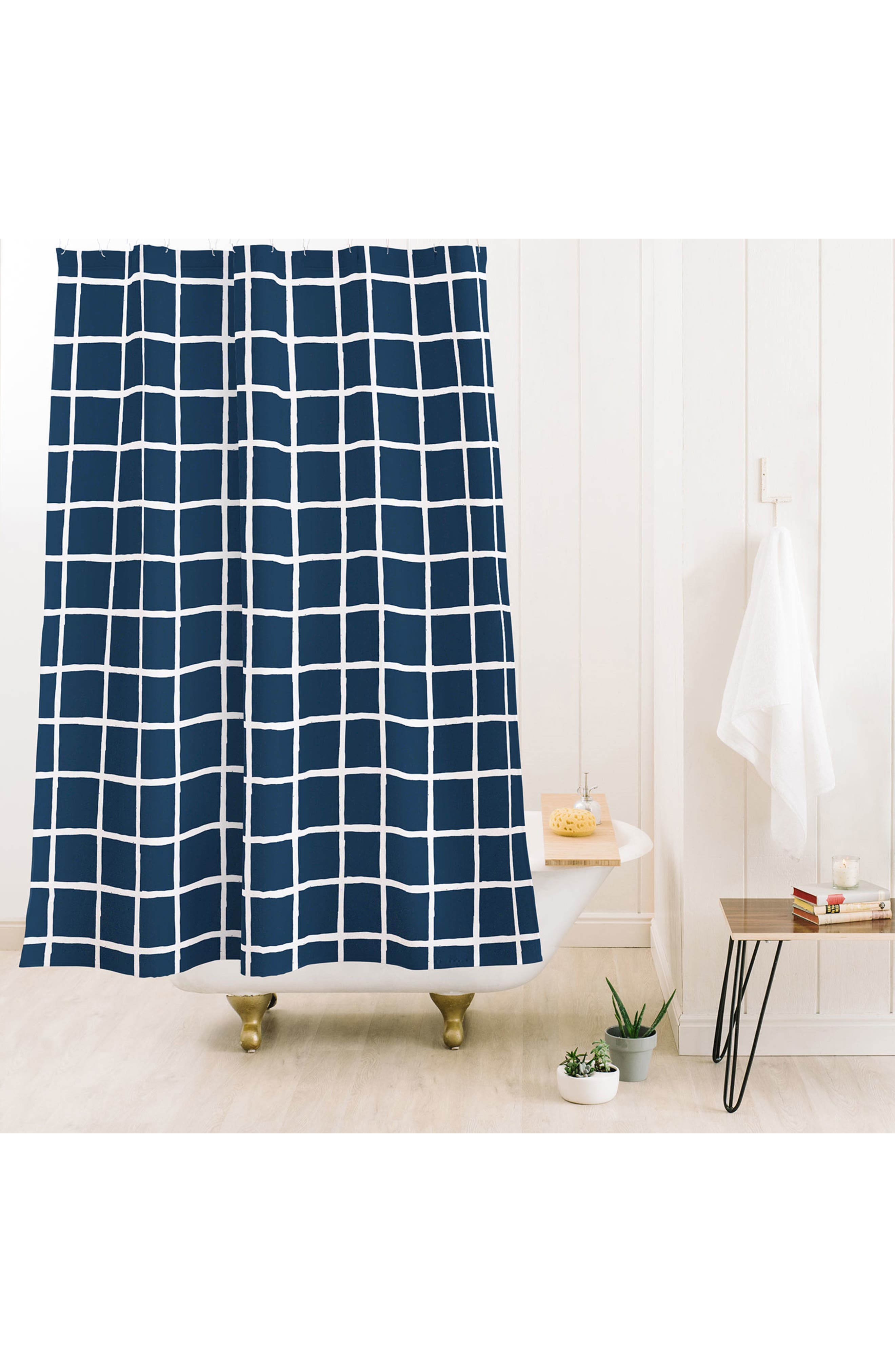 Deny Designs Grid Pattern Shower Curtain