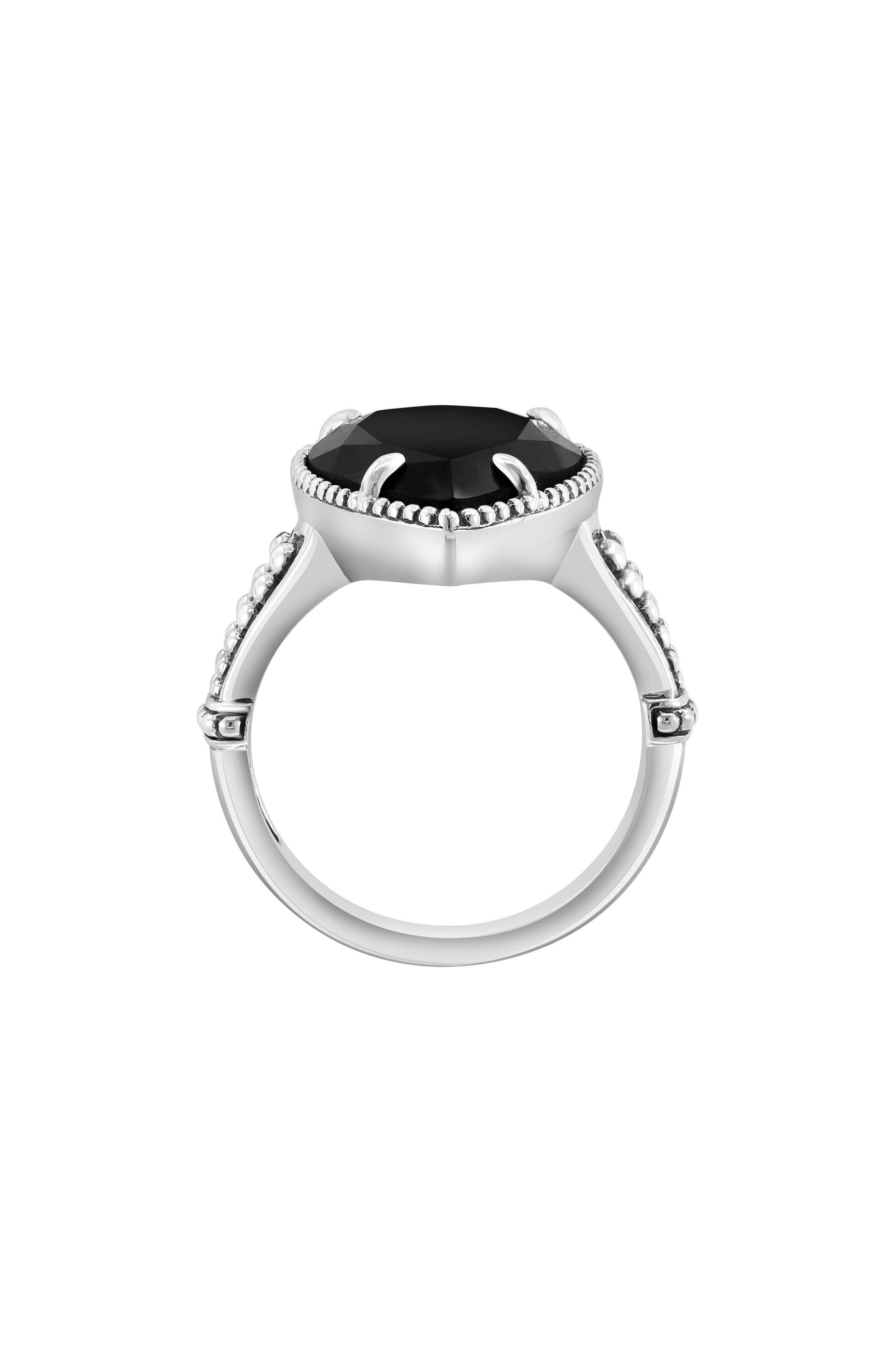EFFY Sterling Silver Pear Cut Onyx Ring