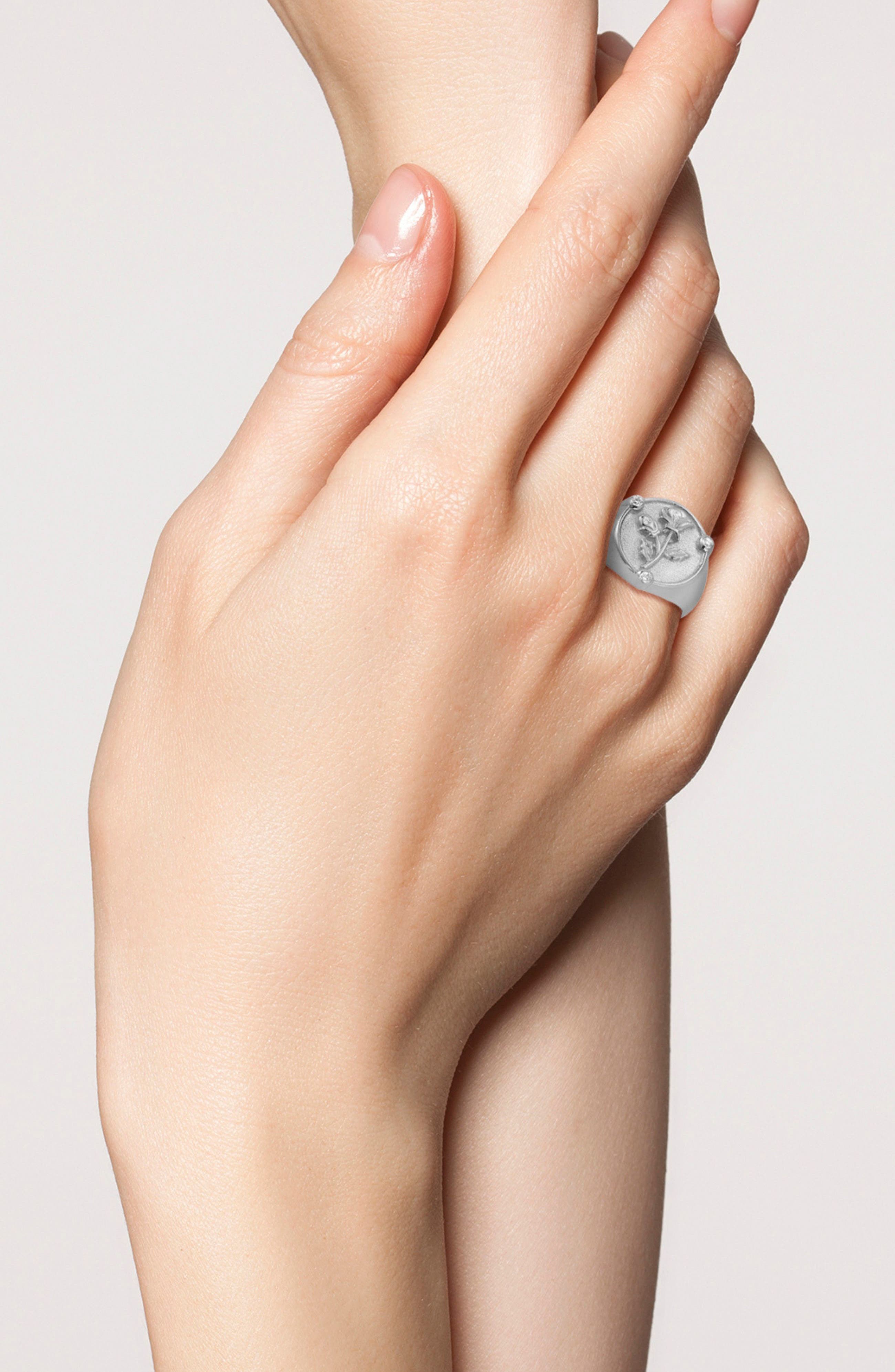 GLAZE JEWELRY Cubic Zirconia Rose Signet Ring