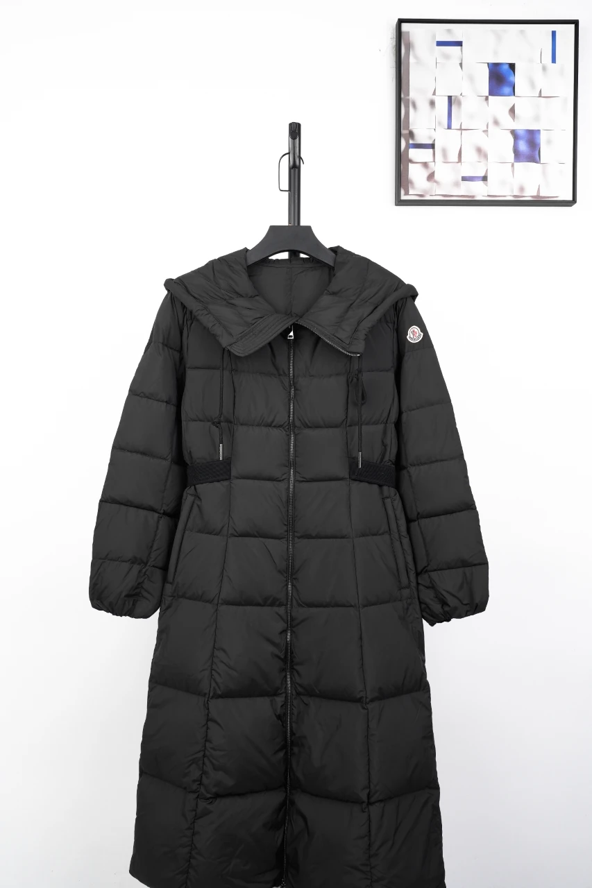 Moncler Black Matte Belted Long Down Coat product photo from LabelPicks