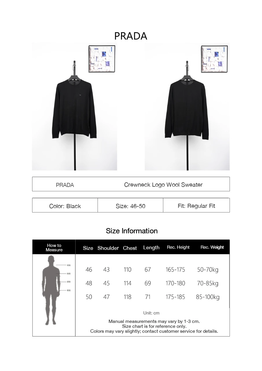 Prada Black Small Logo Wool-Blend Crewneck Sweater product photo from LabelPicks