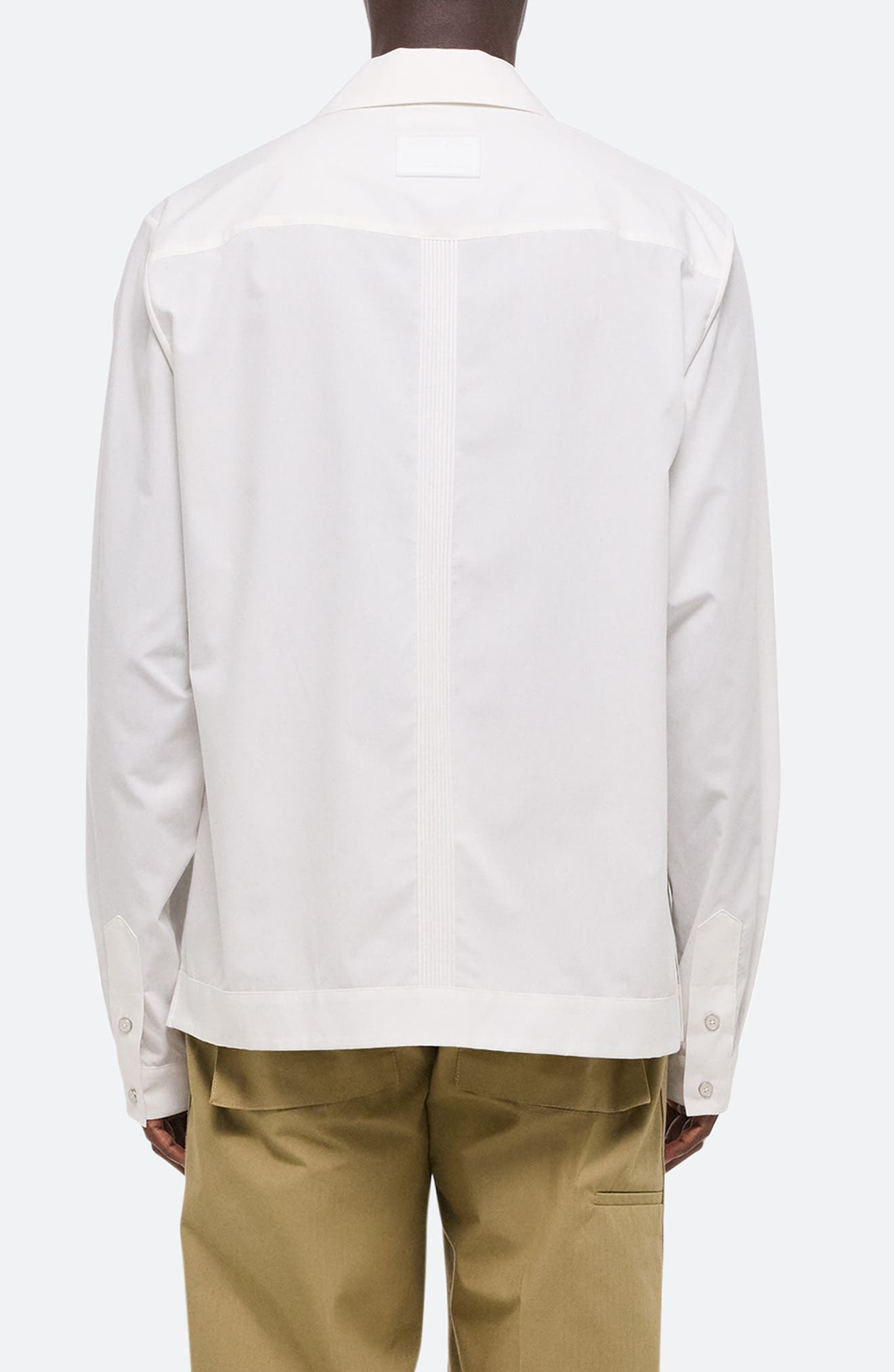Helmut Lang Knife Pleat Stripe Cotton Poplin Summer Shirt