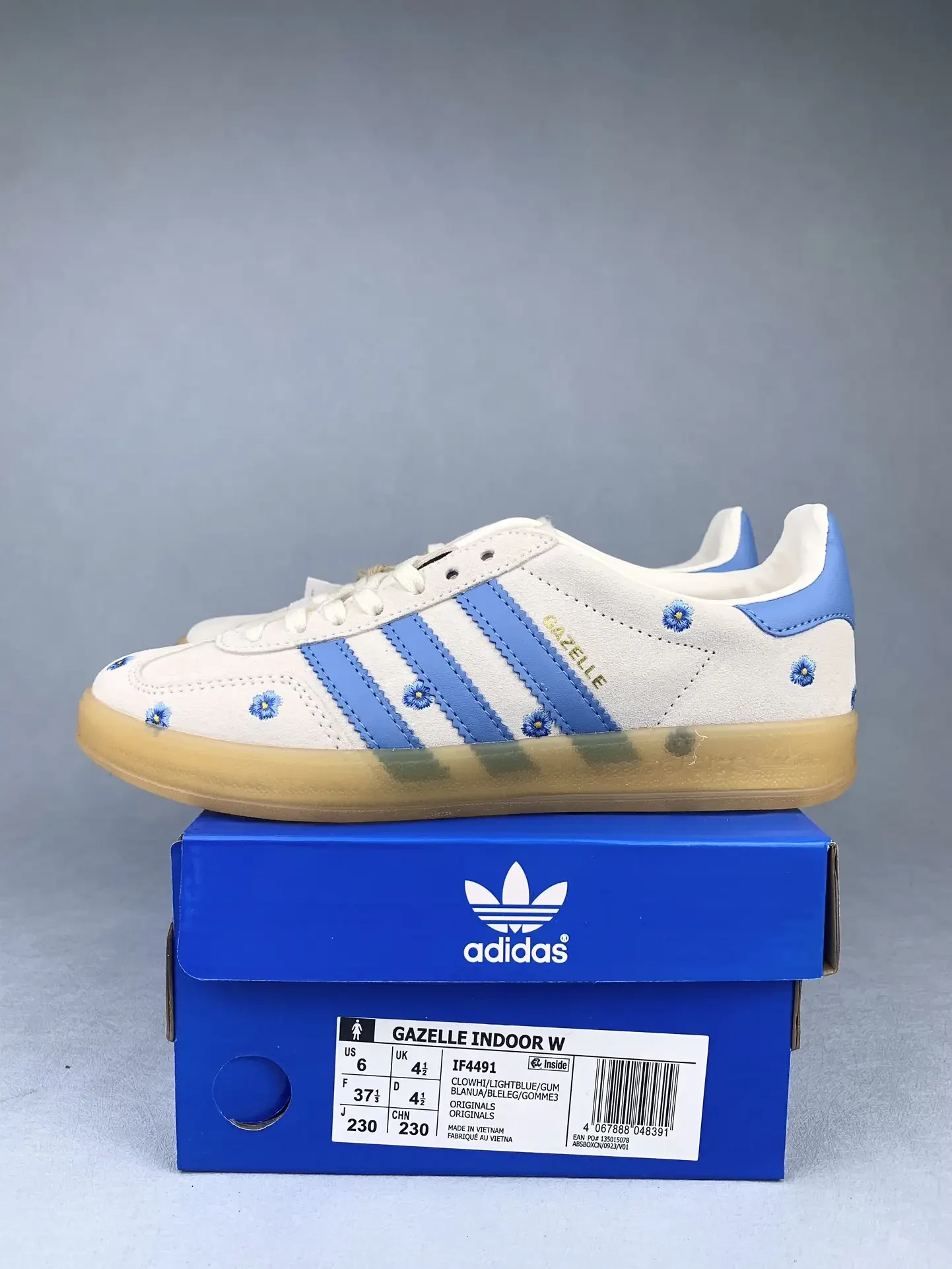 adidas Gazelle Indoor Light Blue Floral Shoes product photo from LabelPicks