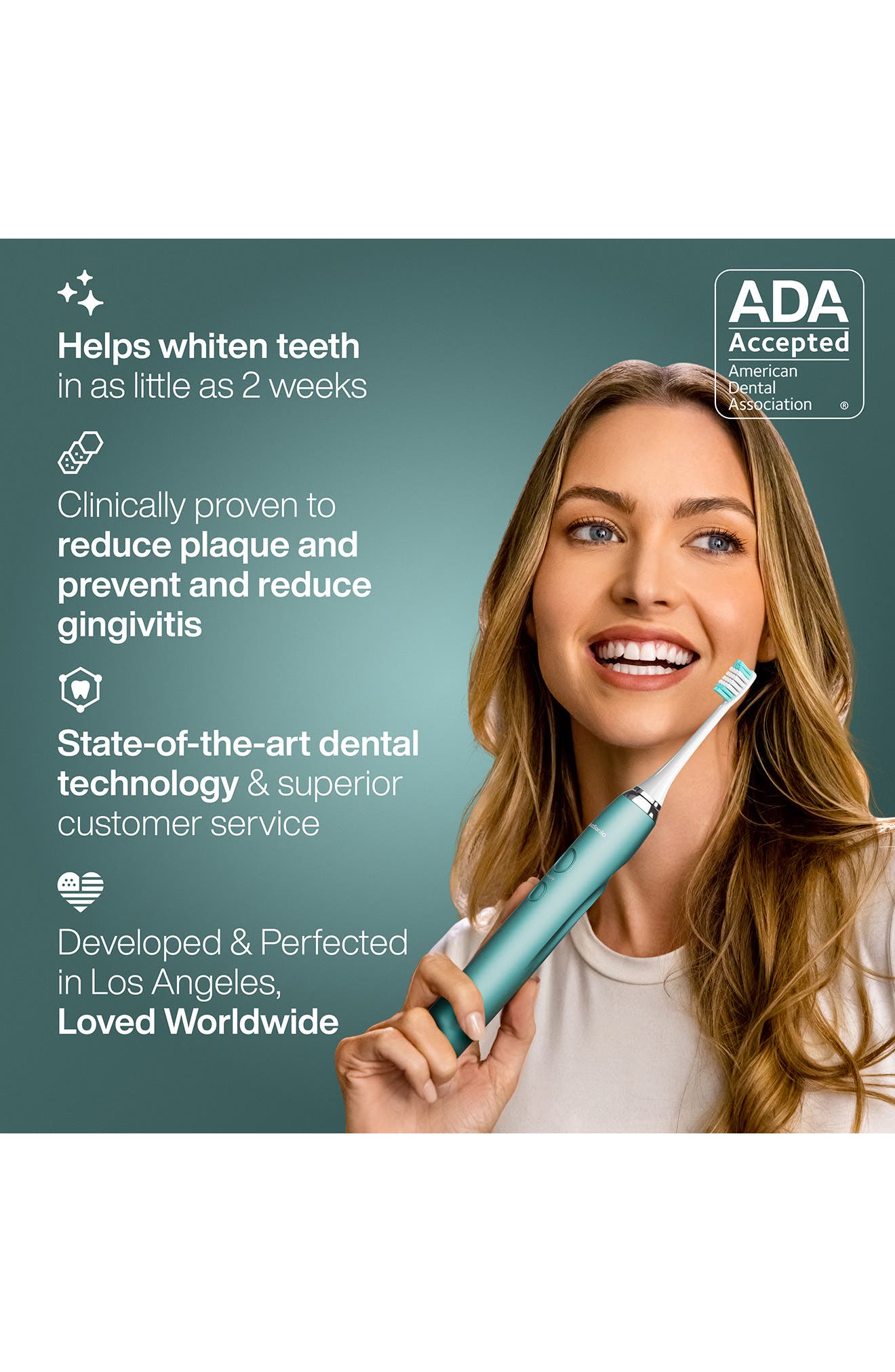AQUASONIC VIBE Series UltraSonic Whitening Electric Toothbrush Set