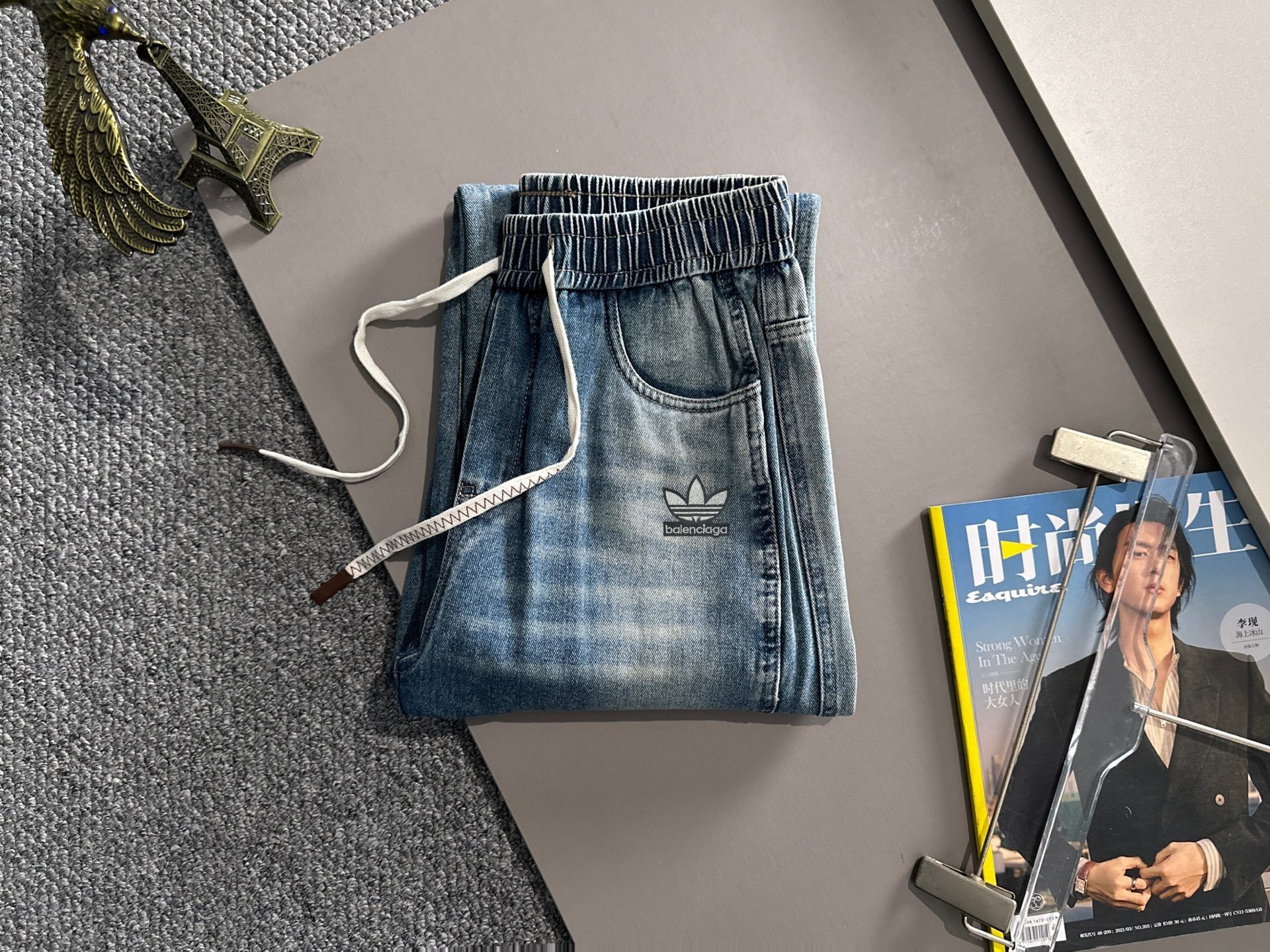 0430 New printed wash jeans