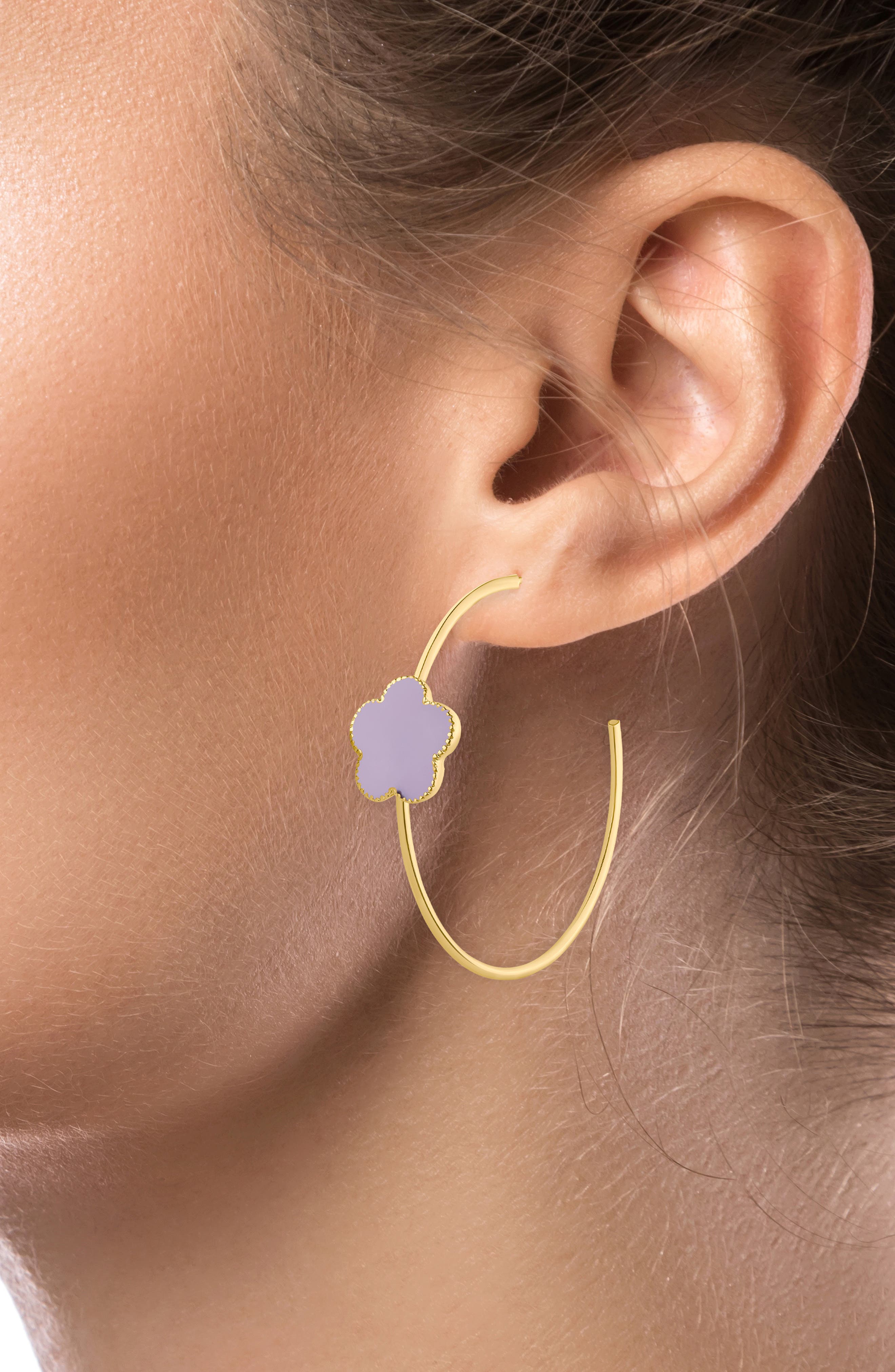 JARDIN Clover Station Hoop Earrings (Nordstrom Exclusive)