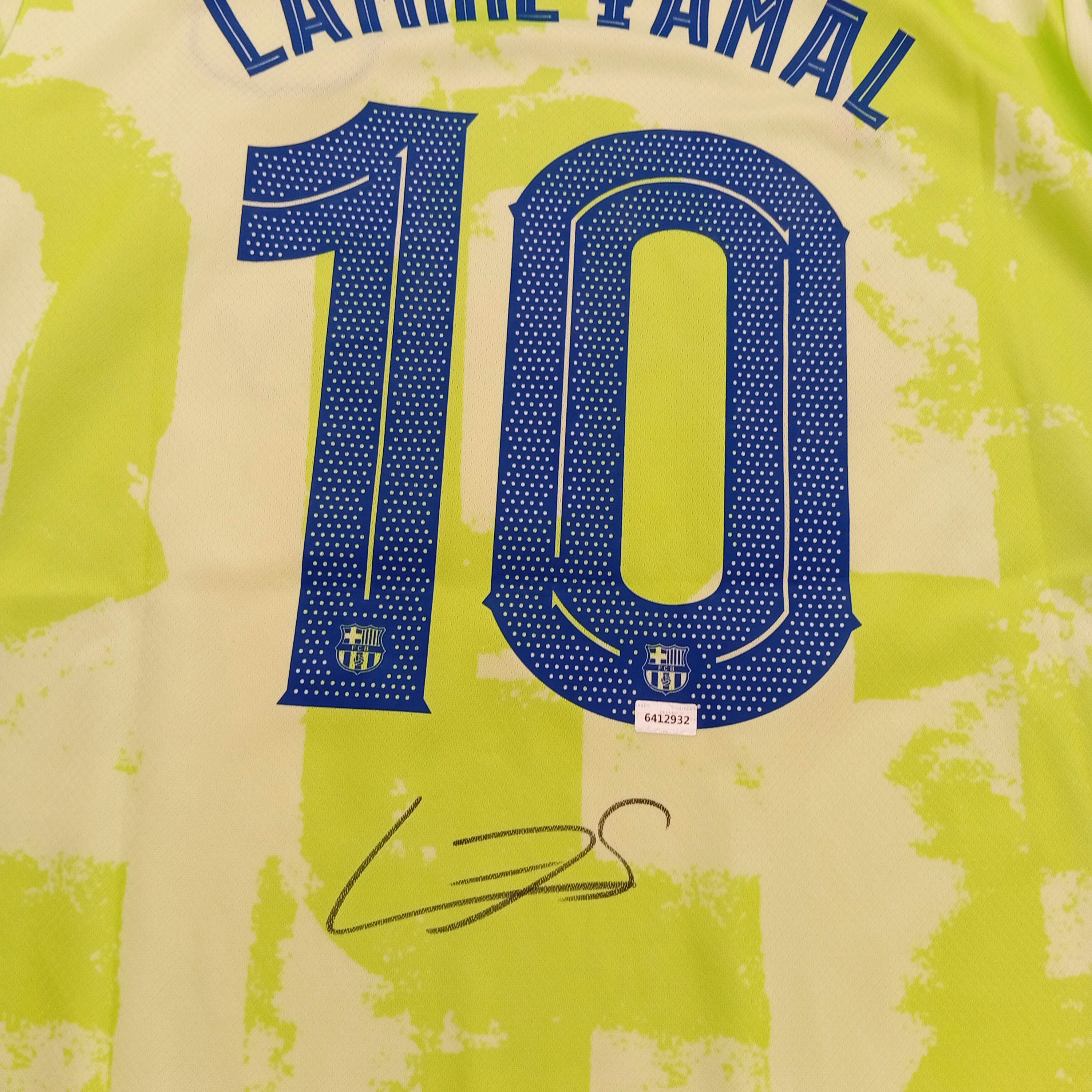 Lamine Yamal Signed Autographed Barcelona FC Home Football Shirt With COA