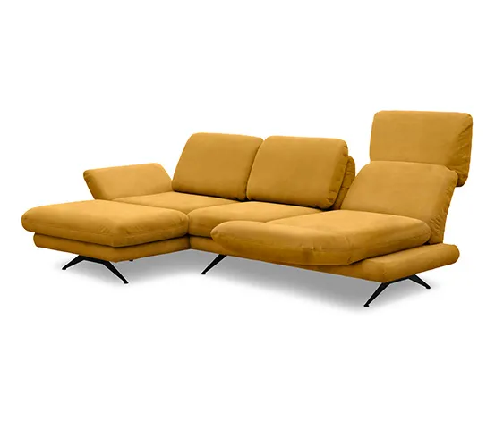 DOMO collection Ecksofa »Saletto« mit Drehsitz, links, Kurkuma