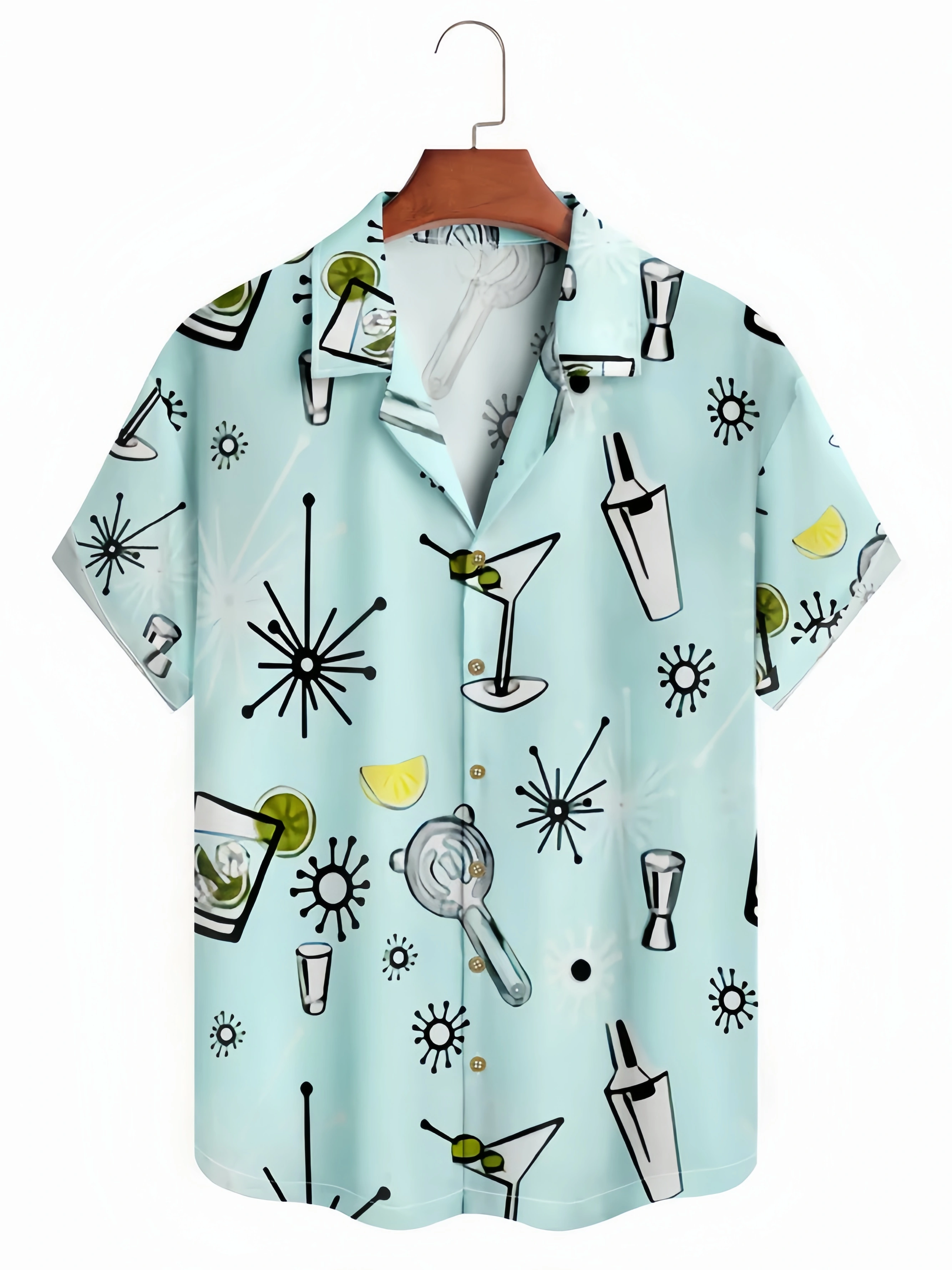 Artistic Cocktail Short Sleeve Aloha Shirt