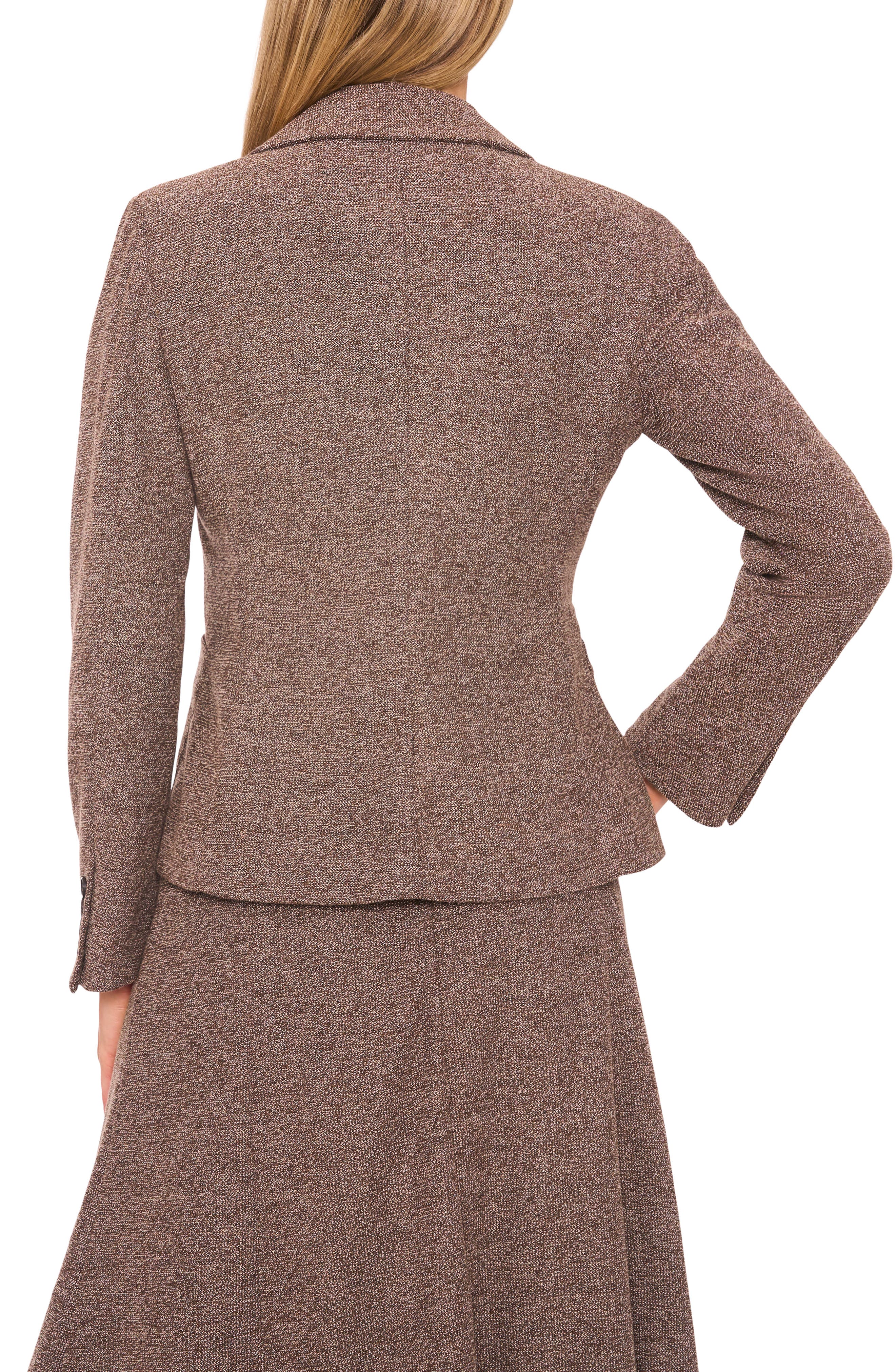 Halogen® One-Button Tweed Knit Blazer