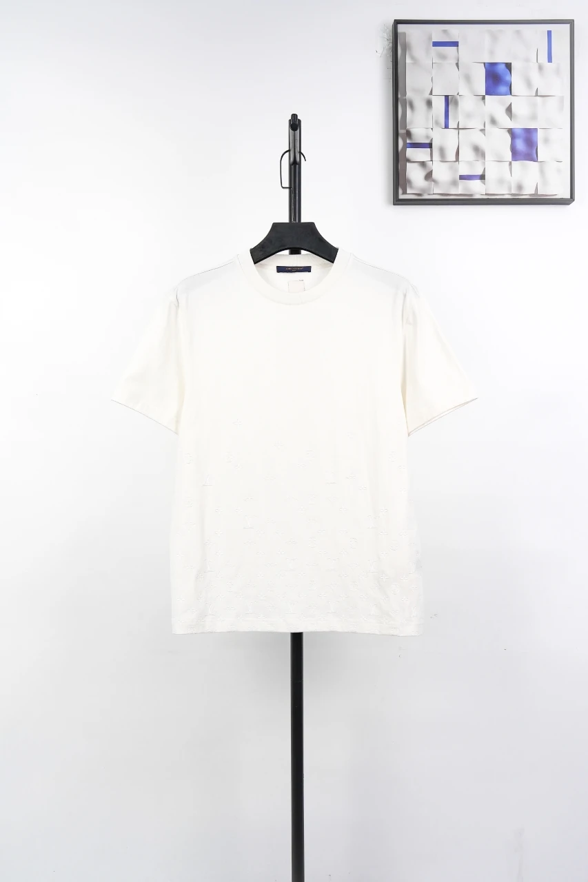 Louis Vuitton White Flocked Monogram T-Shirt product photo from LabelPicks