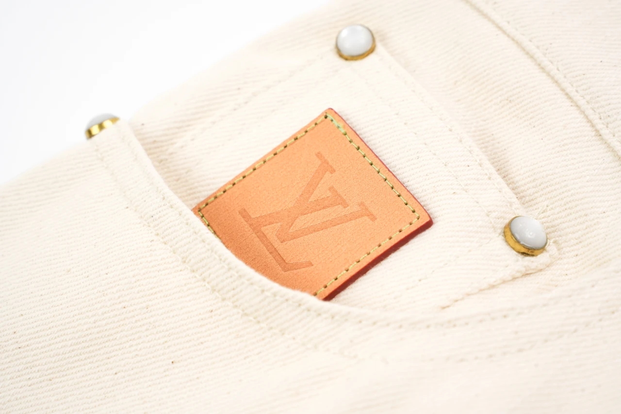 Louis Vuitton Off White Damier Patch Denim Pants product photo from LabelPicks
