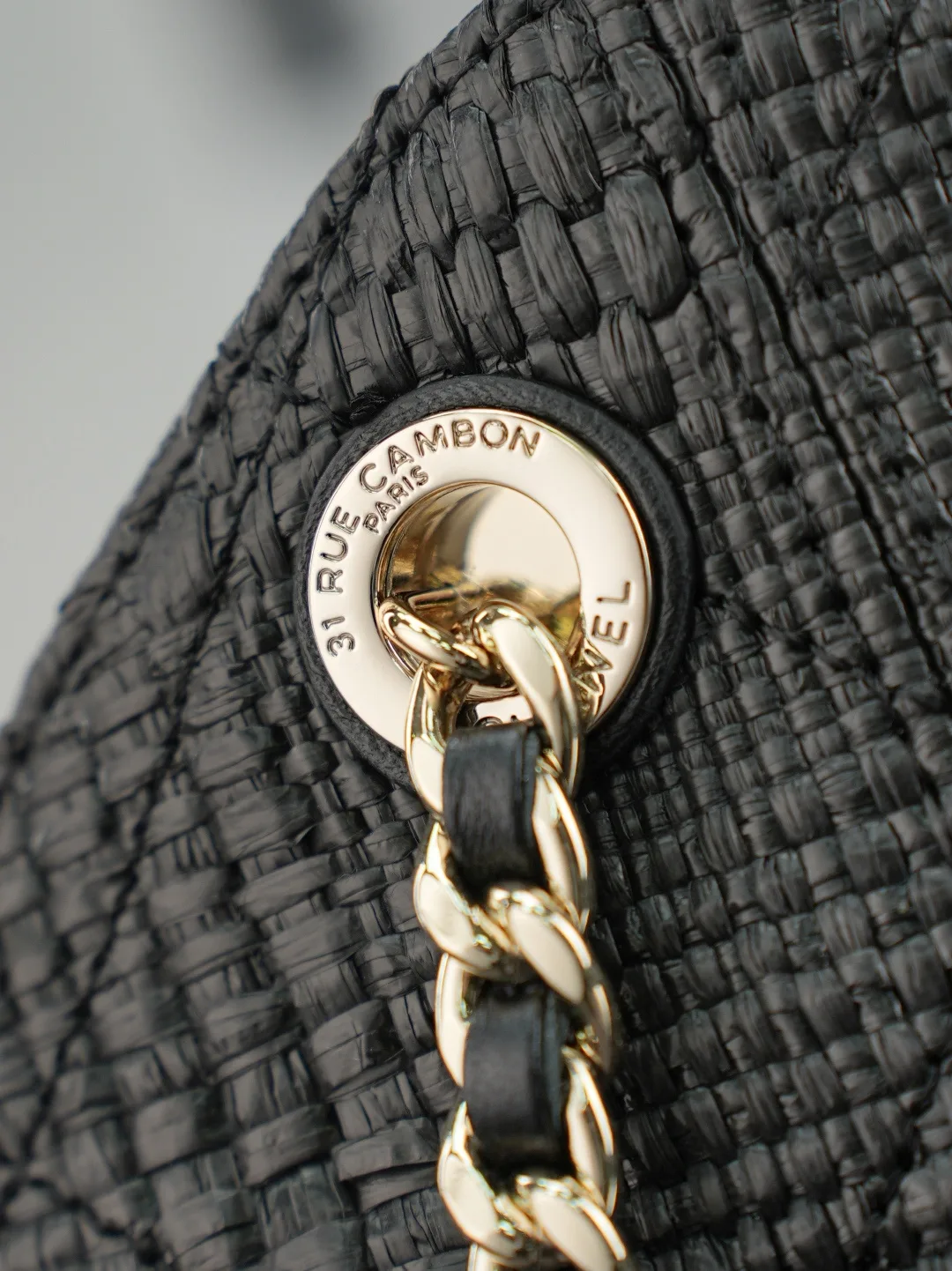 Chanel Black Straw Woven Shoulder Bag product photo from LabelPicks