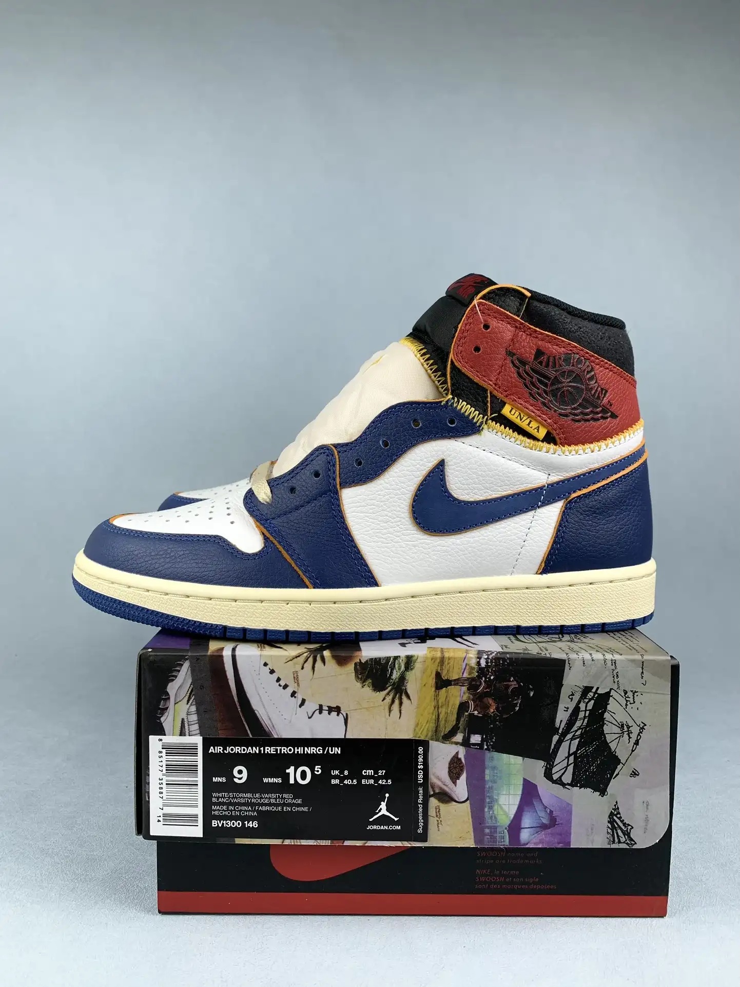 Union LA x Air Jordan 1 Retro High NRG “Storm Blue” Shoes product photo from LabelPicks