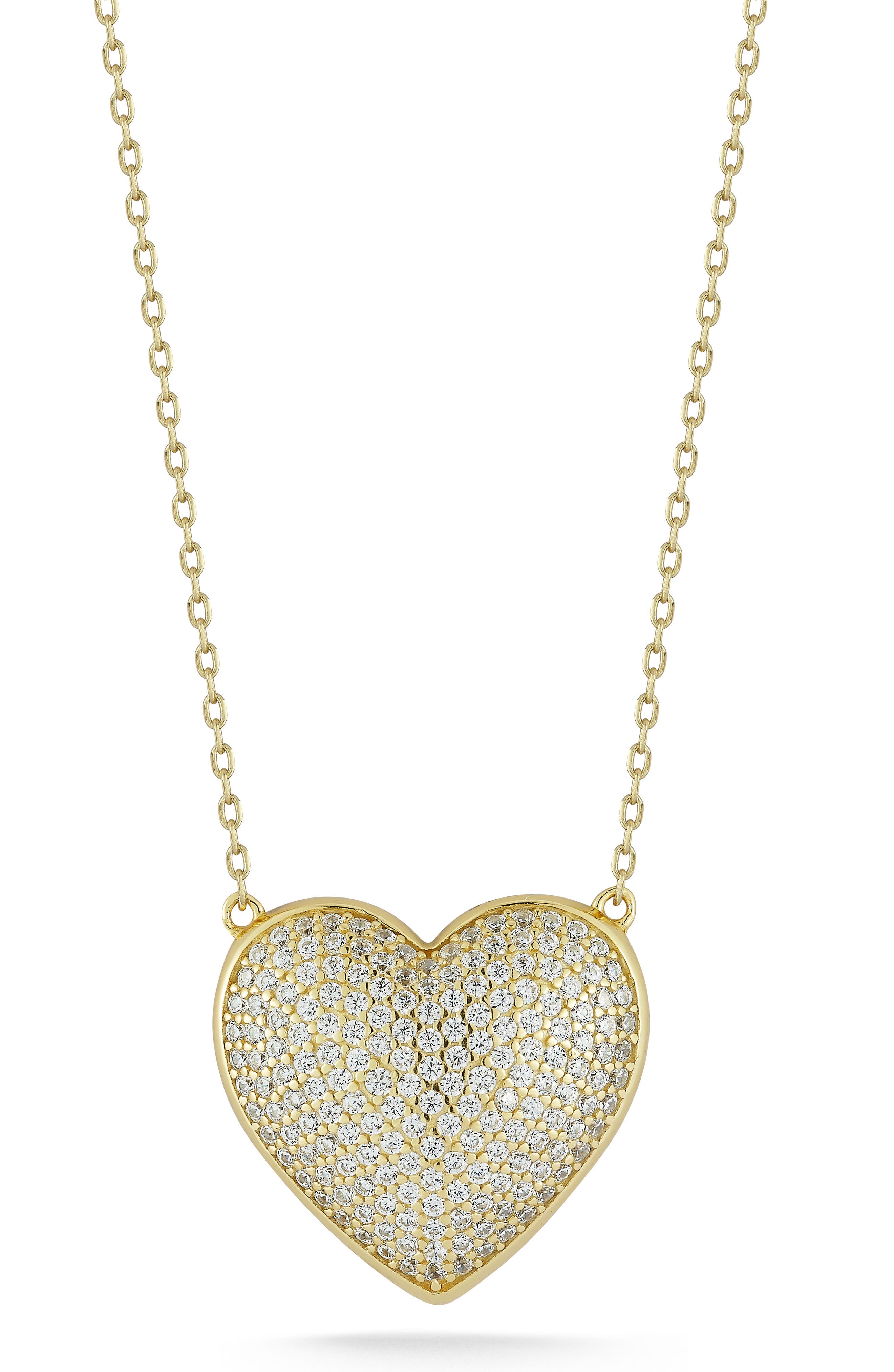 GLAZE JEWELRY CZ Pavé Heart Pendant Necklace