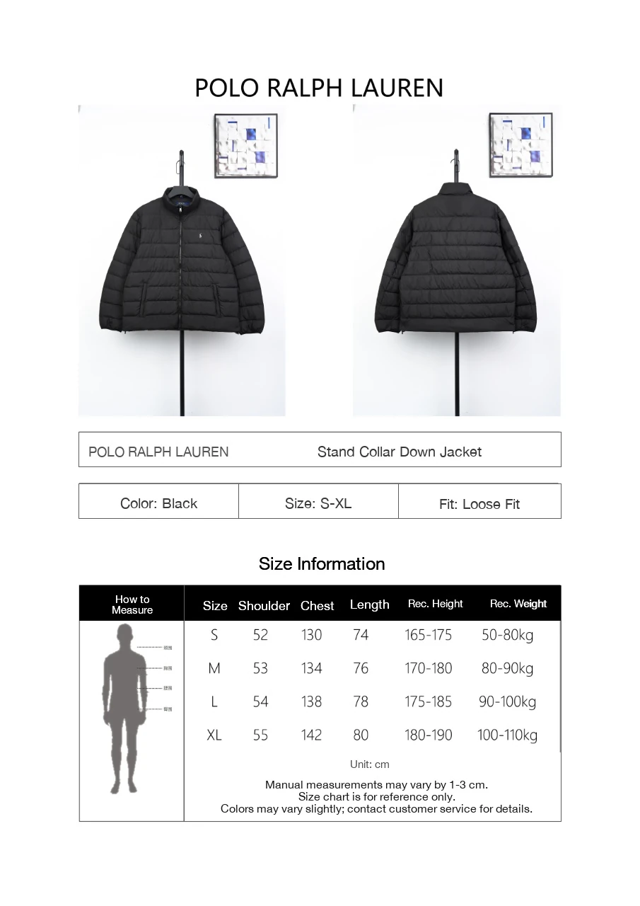 Ralph Lauren Black Pony Embroidered Stand Collar Quilted Down Jacket product photo from LabelPicks