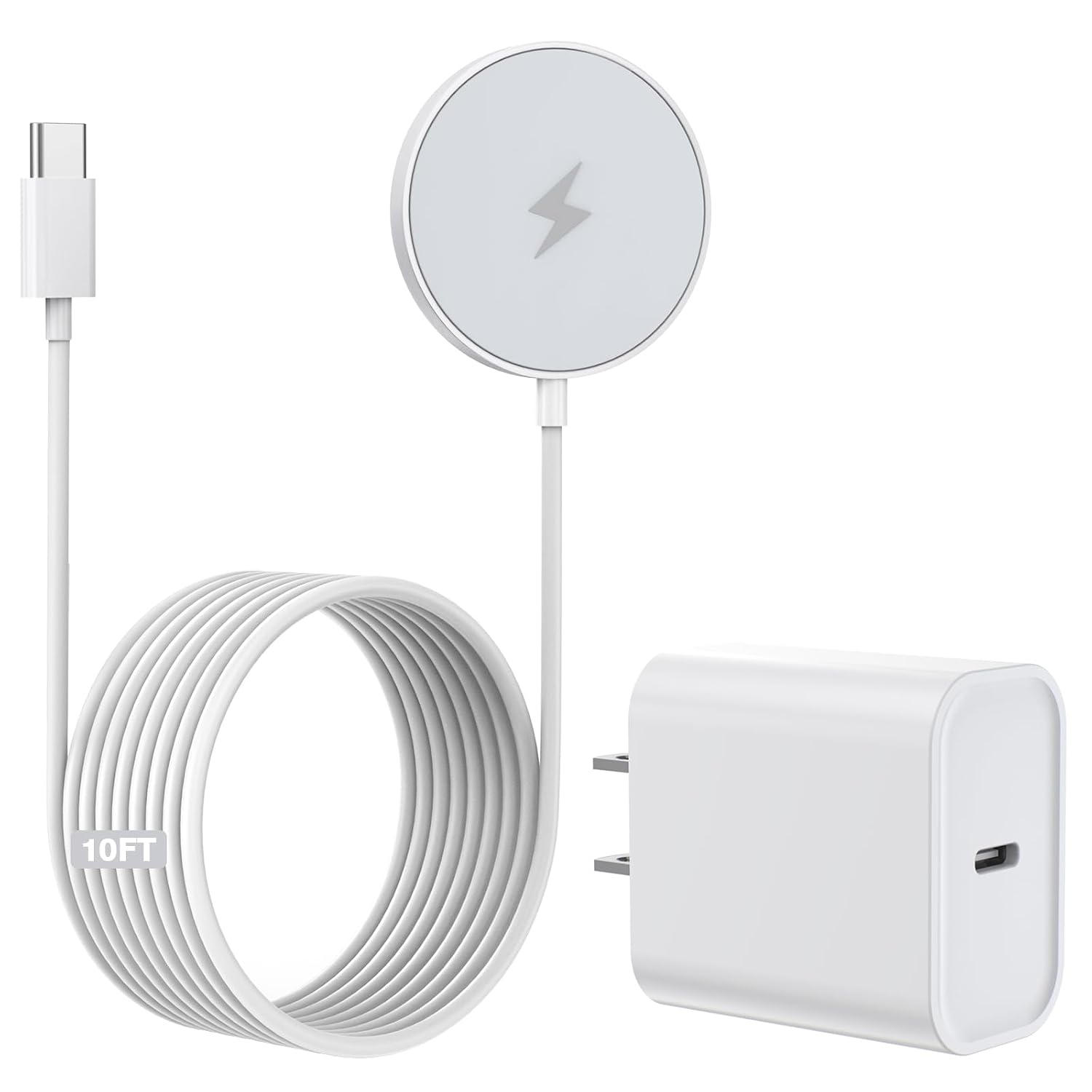 10FT Magnetic Wireless Charger, 15W Fast Apple Mag-Safe Charger for iPhone 17/16/15, PD with USBC Apple Fast Charging Block, 10-foot quick charge for iPhone 17/17 Air/17, 16, 15 Pro/Pro Max/14/13/12/AirPods
