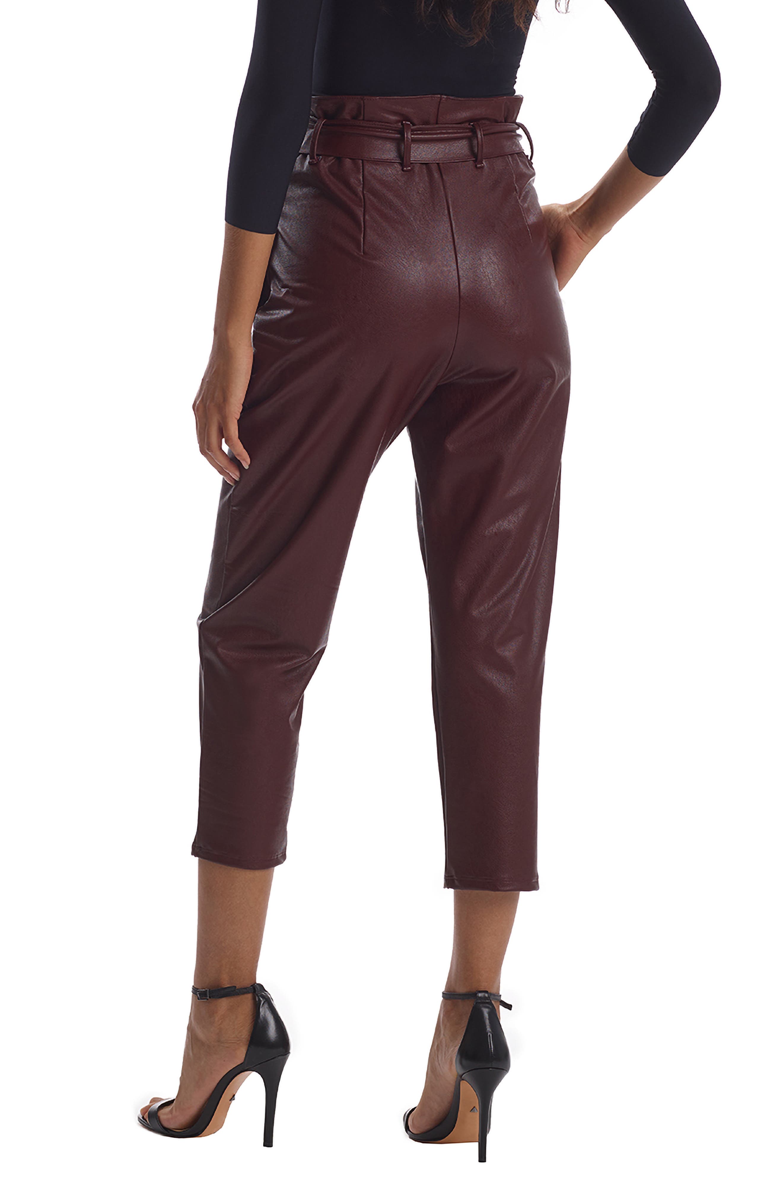 Commando Paperbag Waist Faux Leather Crop Pants