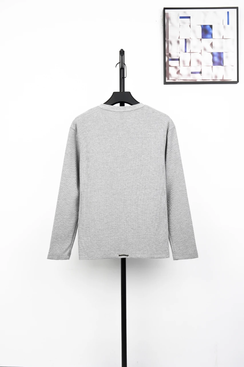 Chrome Hearts Grey Cross Leather Patch Waffle Henley Long Sleeve product photo from LabelPicks