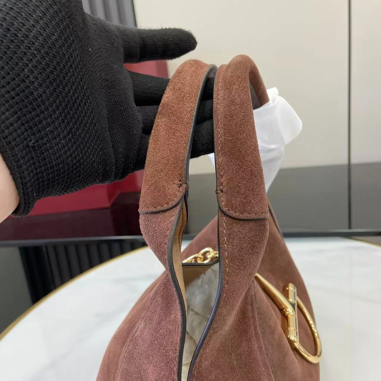 Gucci Suede Leather Shoulder Bag product photo from LabelPicks