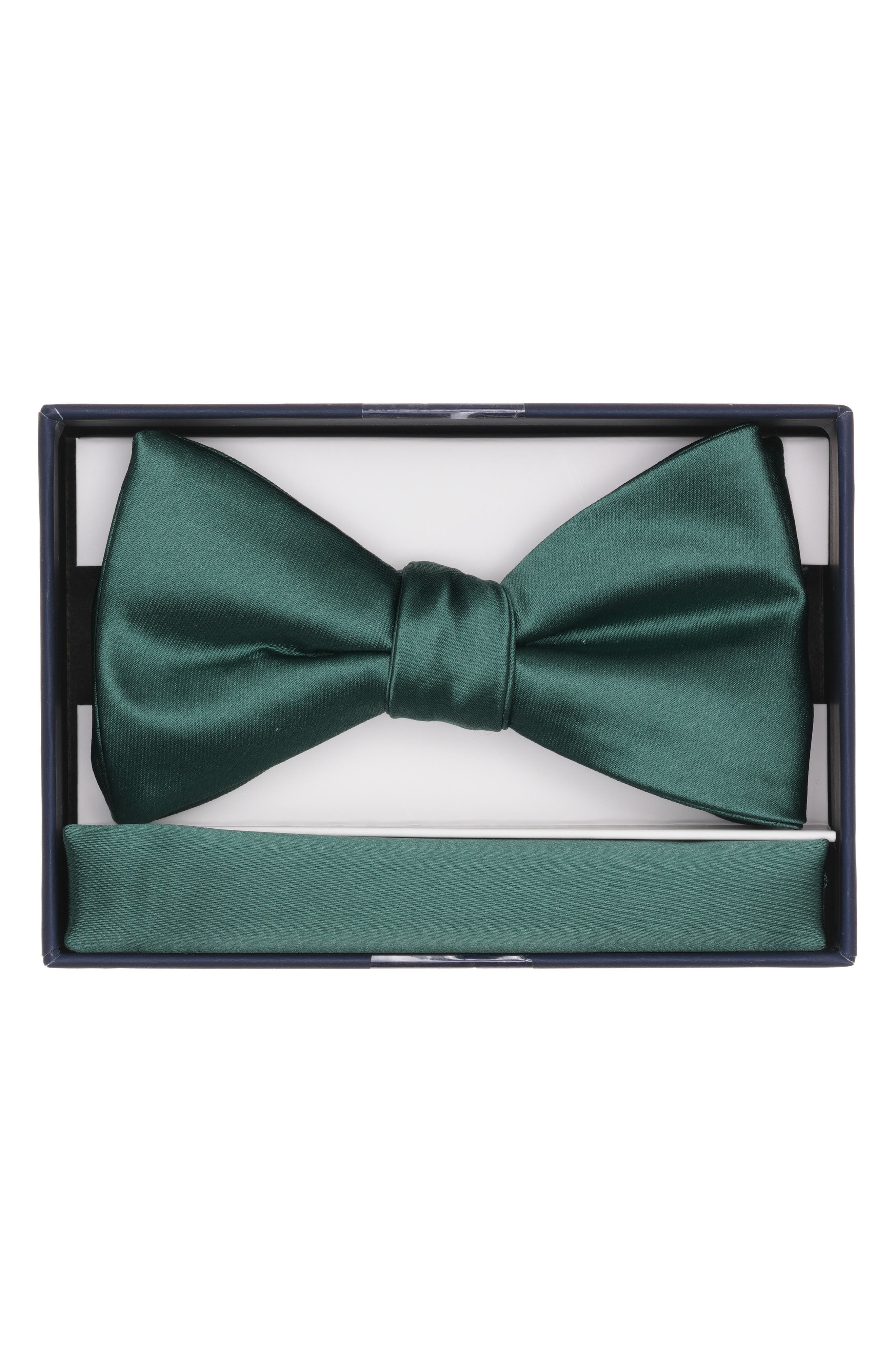 Original Penguin Textured Satin Bow Tie & Pocket Square Set