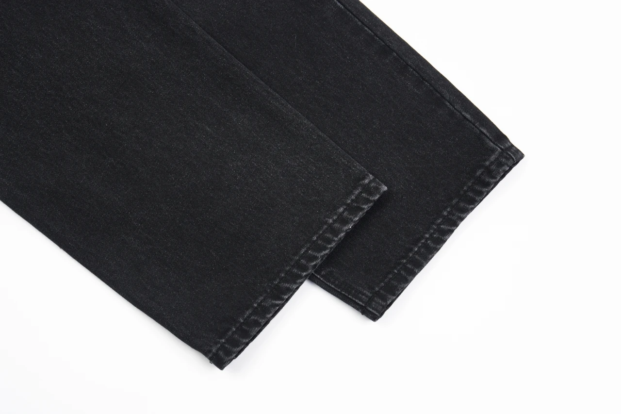 Miu Miu Black Leather Panel Straight Denim Jeans product photo from LabelPicks