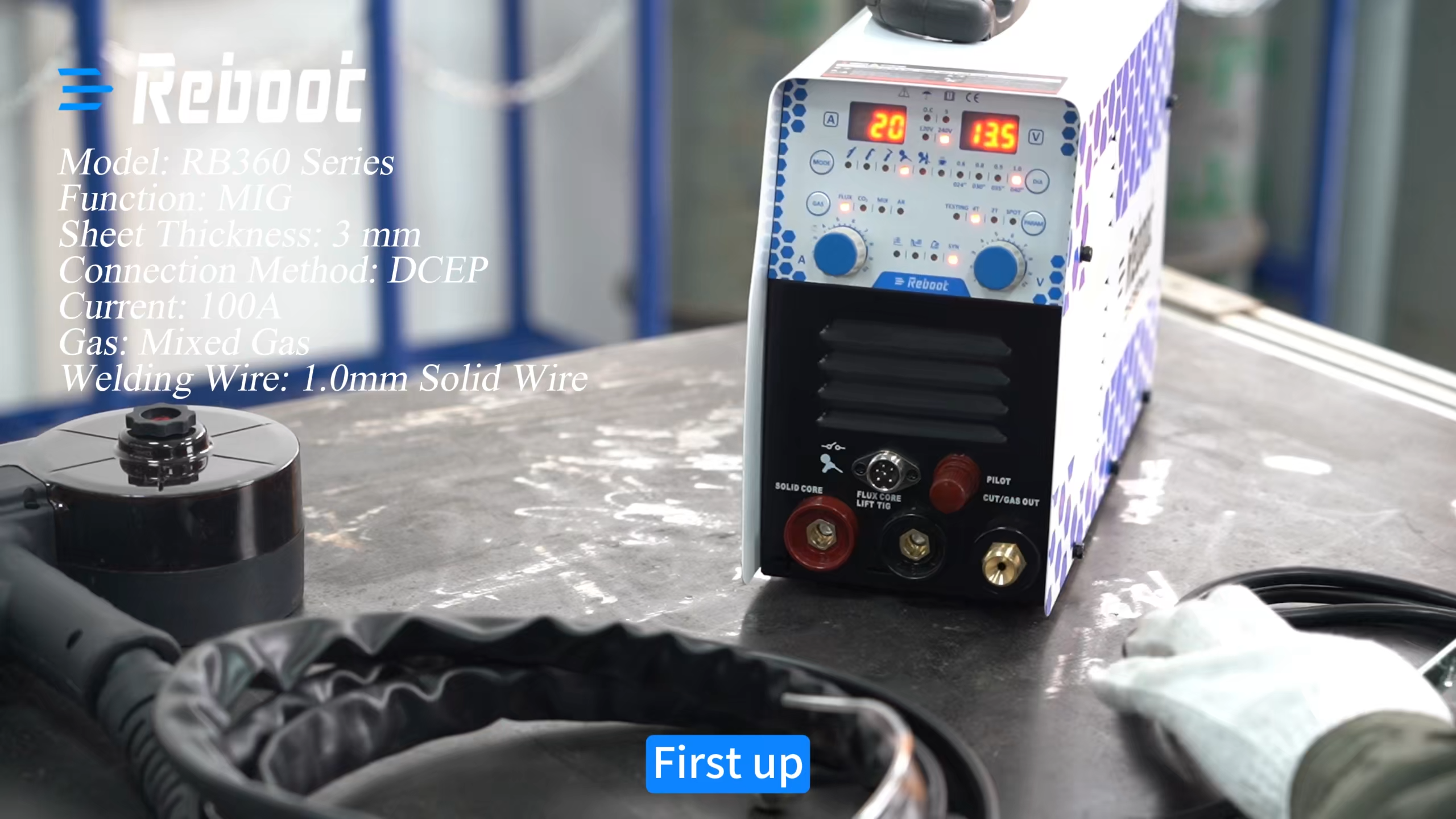 Reboot 130A Plasma Cutter Welder Combo 120V/240V Dual Voltage Plasma Cutter Machine 1/2 Inch Clean Cut 5/8 Inch Max Cut Gas MIG/Flux Core/Stick/LIFT TIG/Aluminum Welding with Spool Gun