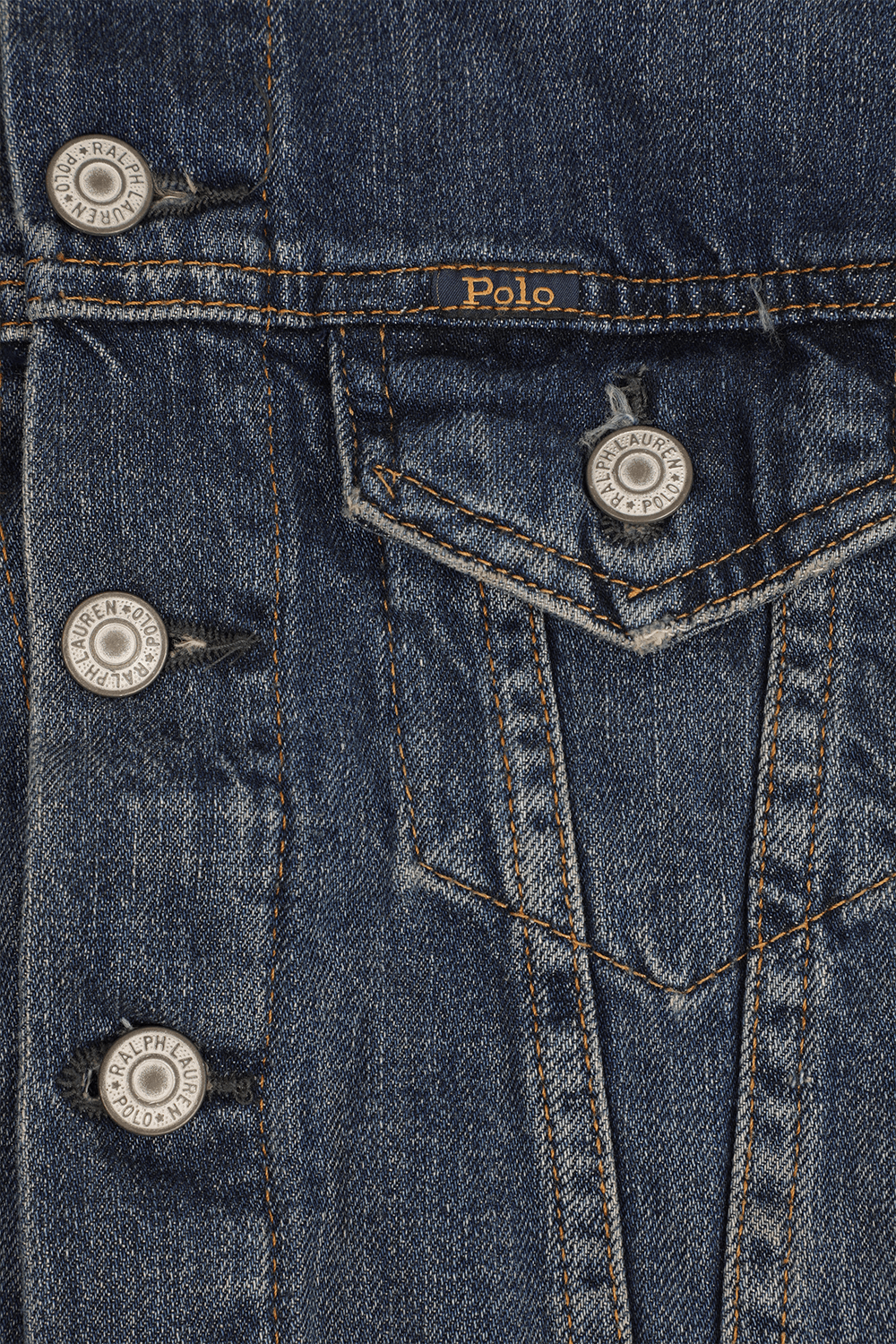 POLO RALPH LAUREN KIDS גילאי 8-16 ז'קט ג'ינס עם דגל ארה\
