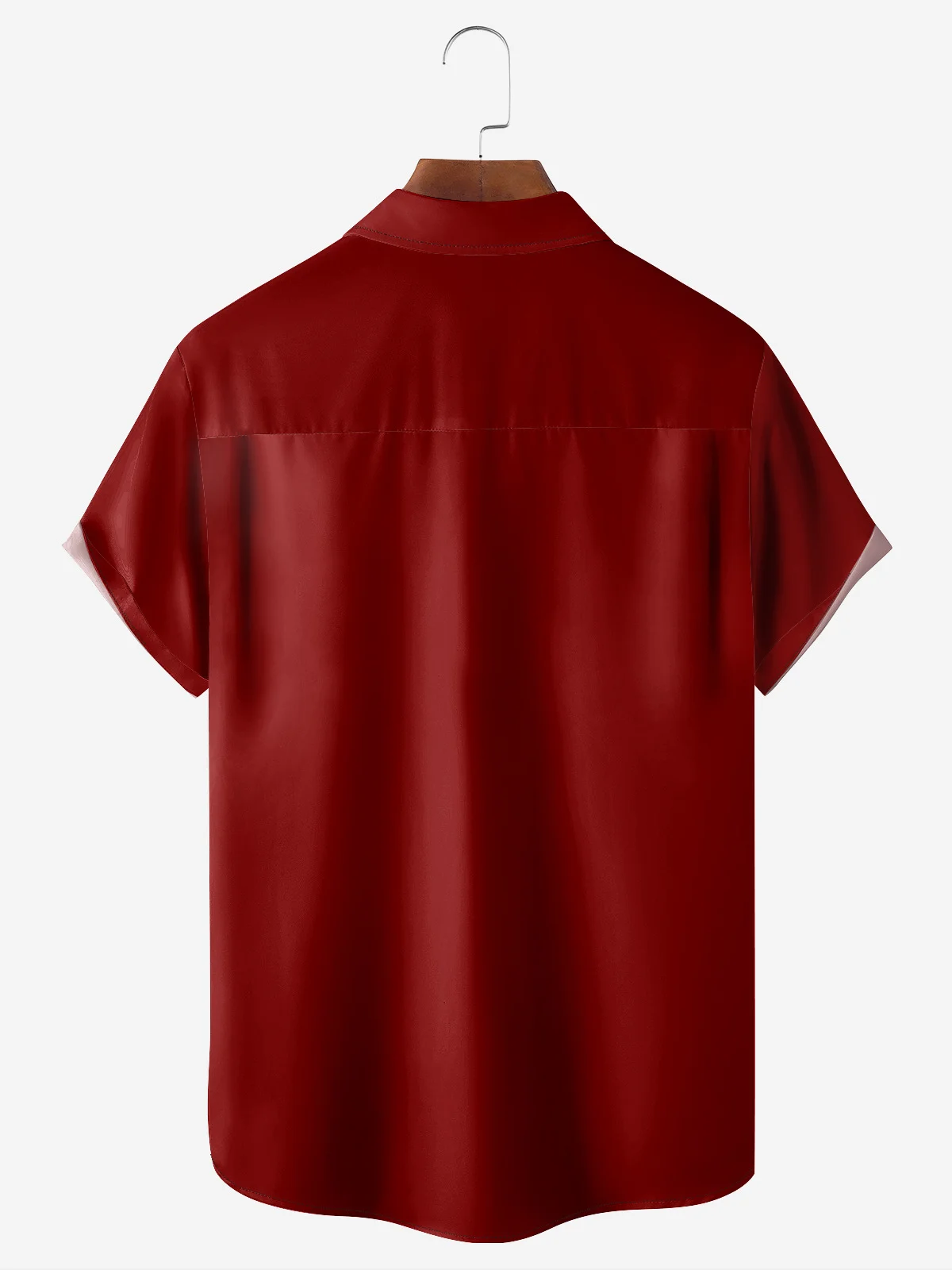 Hardaddy Geometric Color Block Chest Pocket Short Sleeve Bowling Shirt