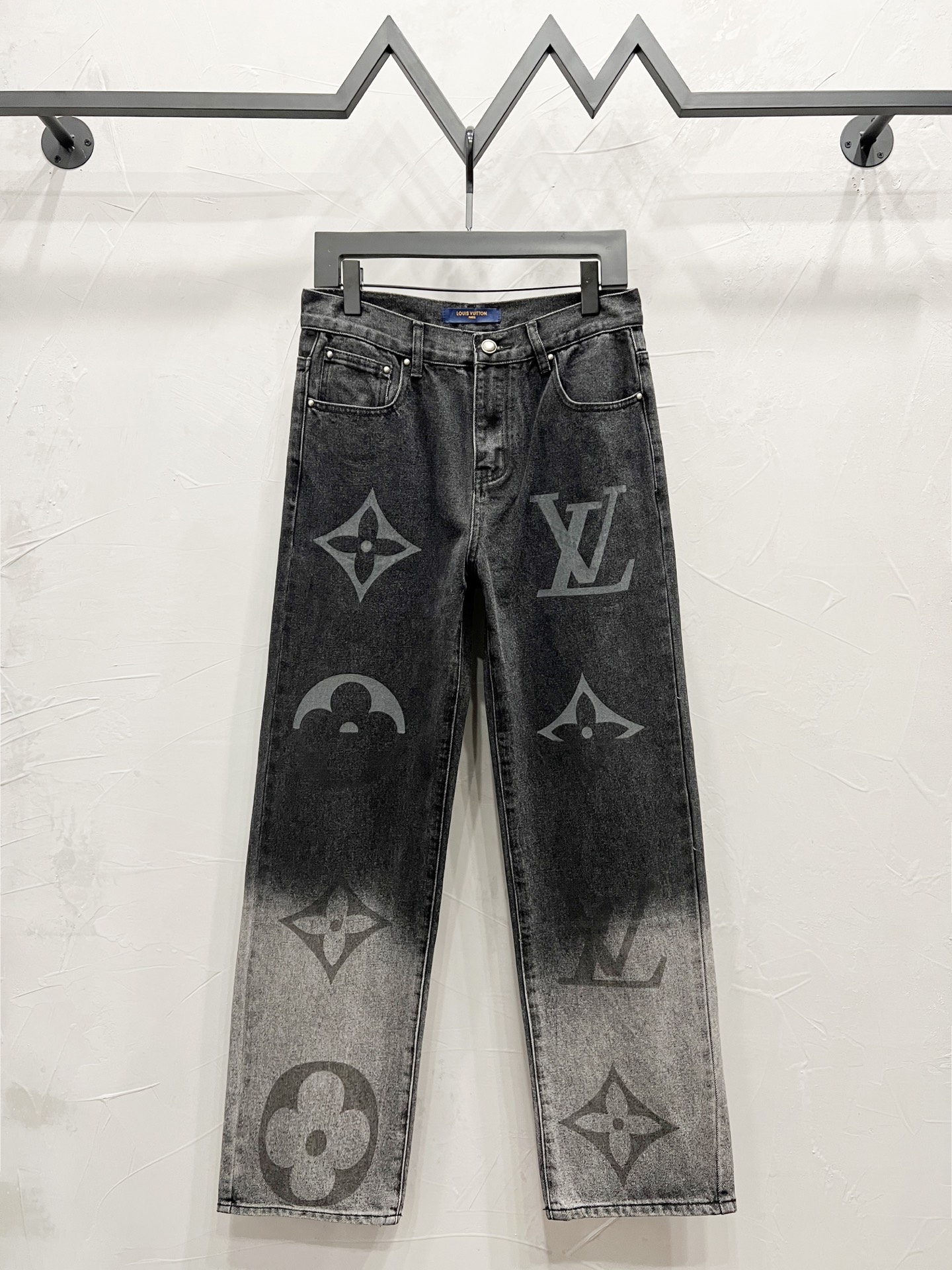 Stylish Gradient Letter Print Jeans
