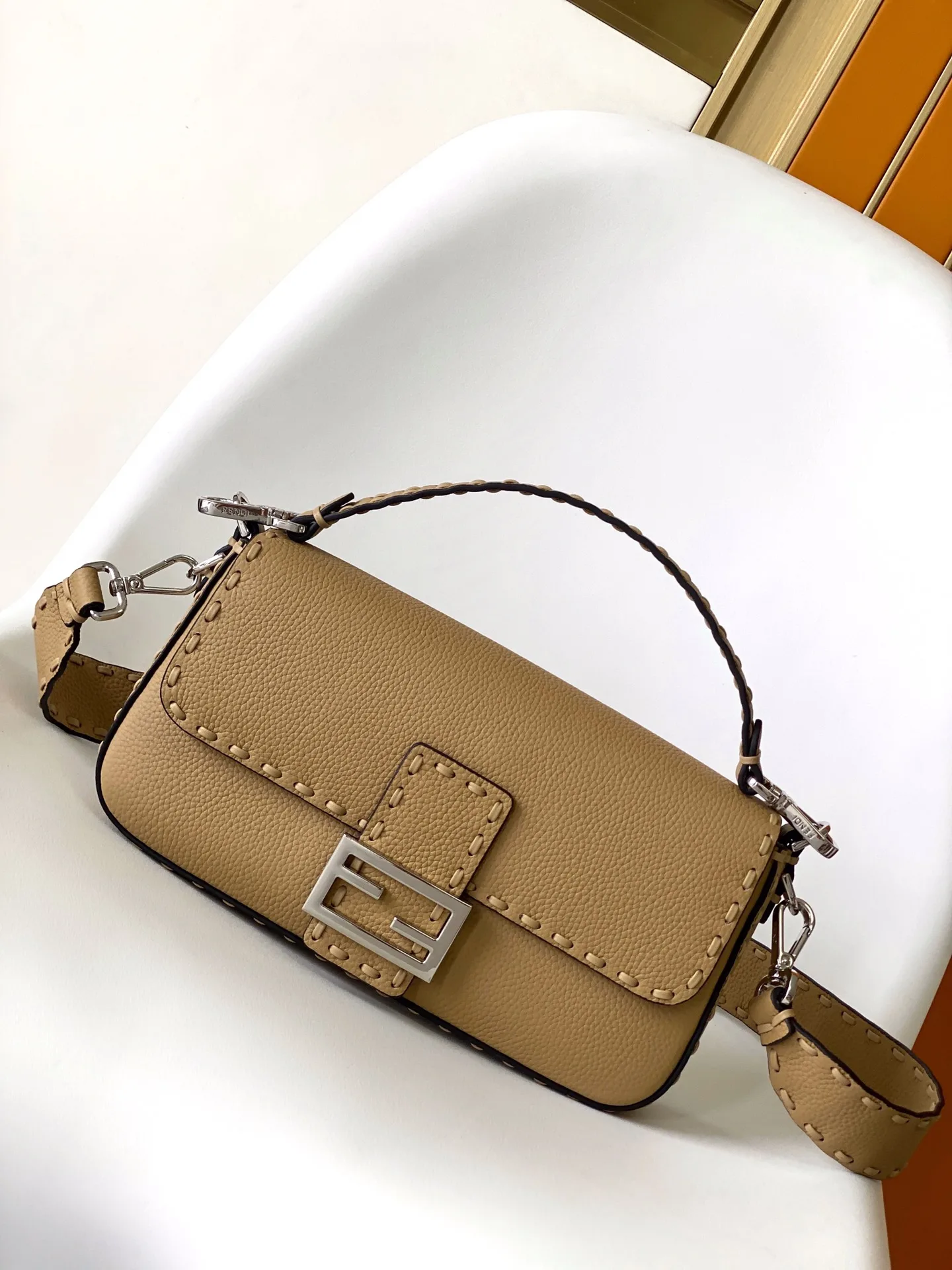 Fendi Grained Leather Shoulder Bag product photo from LabelPicks
