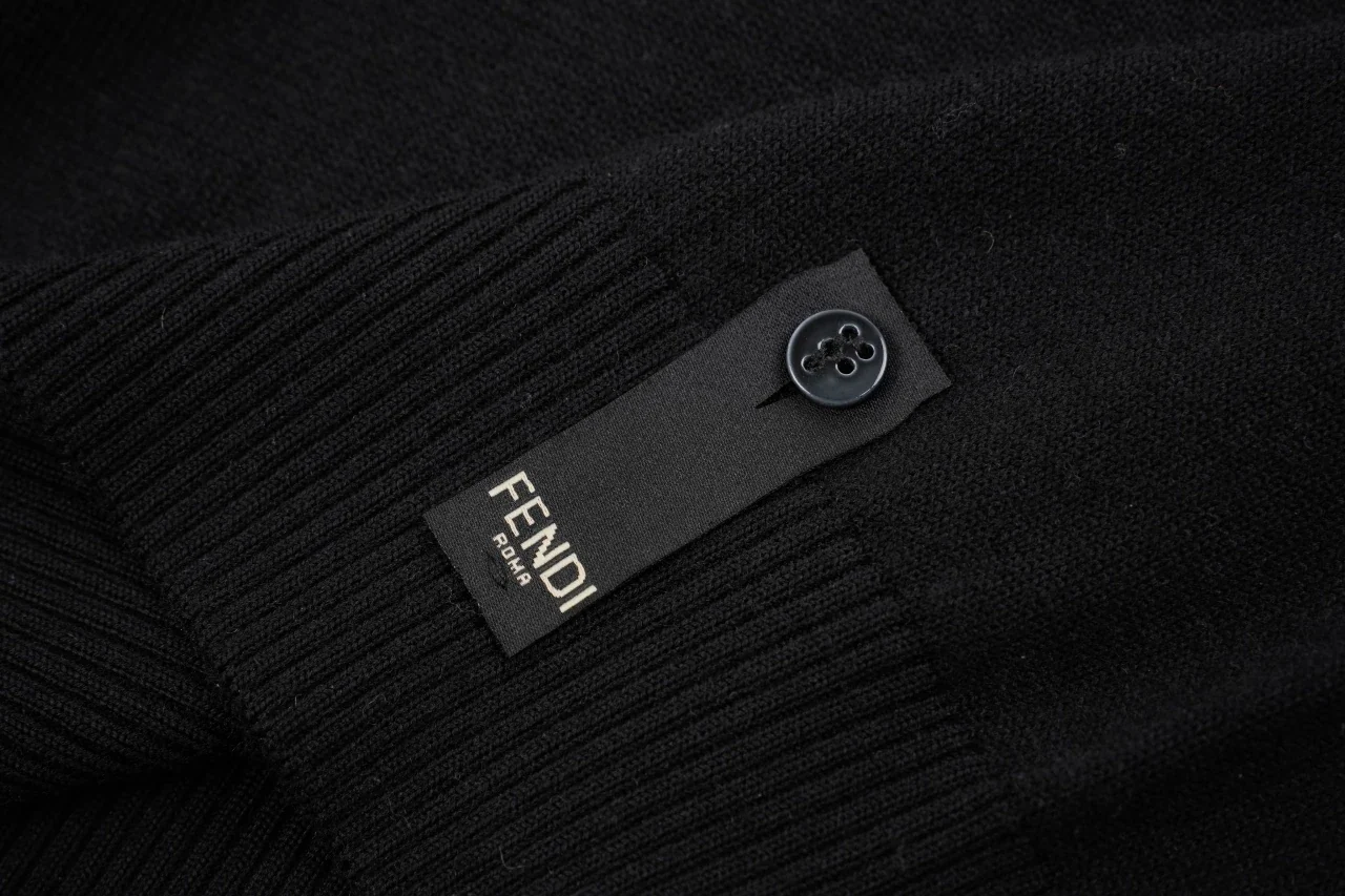 Fendi Black Embossed FF Wool Crewneck Sweater product photo from LabelPicks