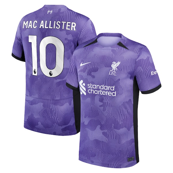 Alexis Mac Allister Liverpool Nike Youth 2023/24 Third Stadium Replica Player Jersey - Purple
