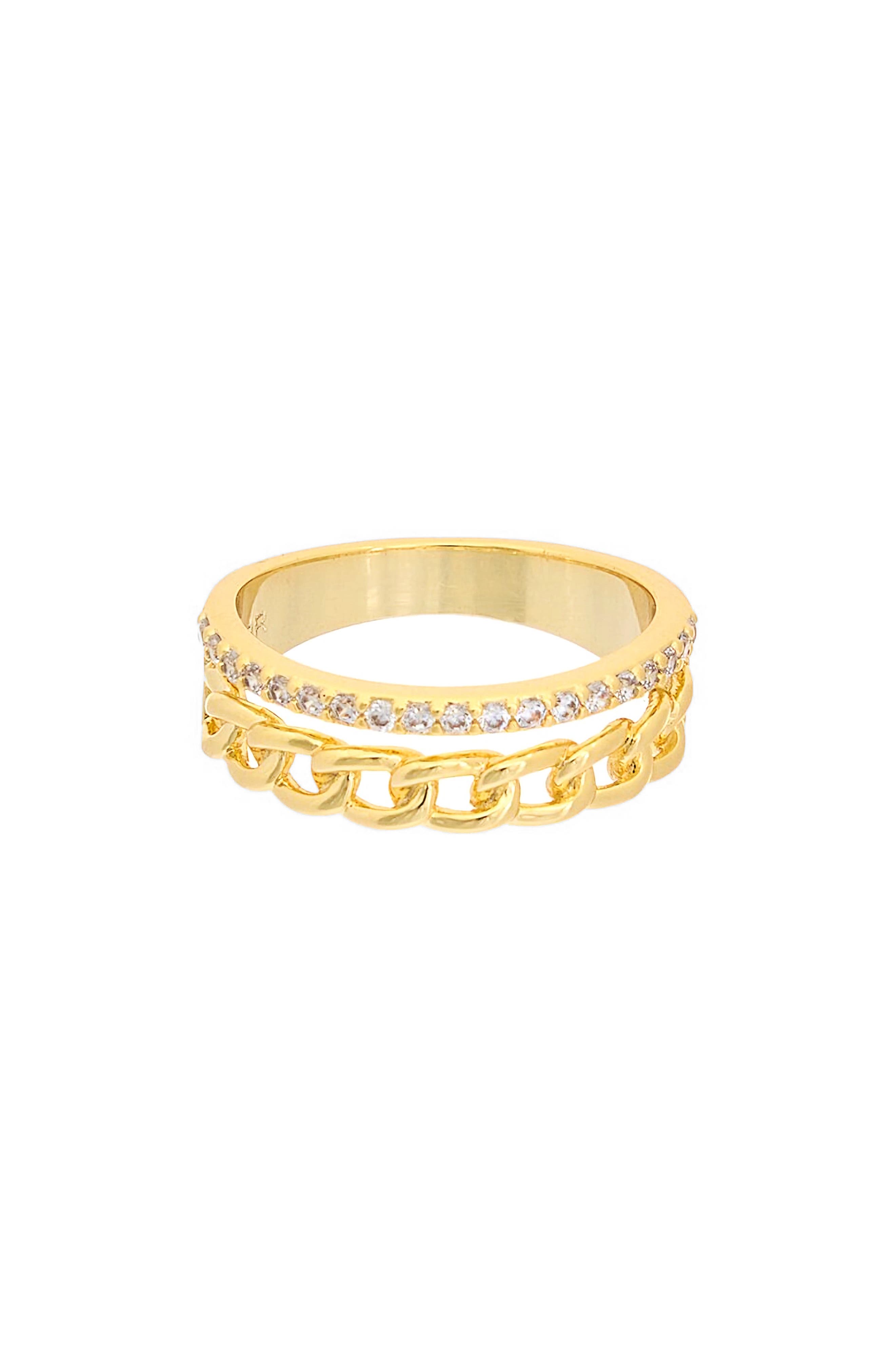 Juvell Cubic Zirconia Curb Link Band Ring