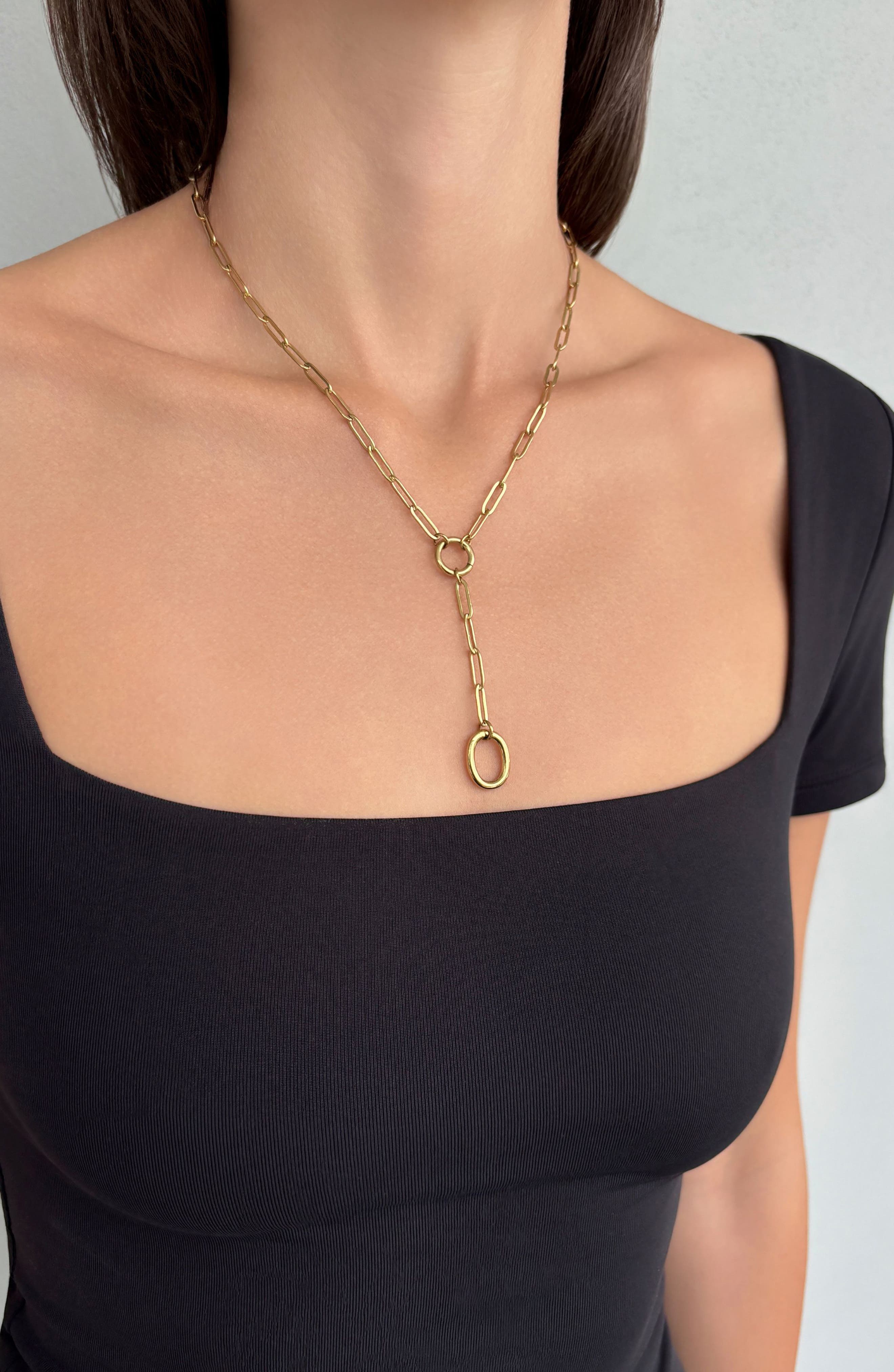 Adornia Tarnish Resistant 18K Gold Plated Y-Necklace