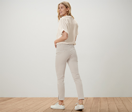 Gestreifte Stretch-Twill-Hose