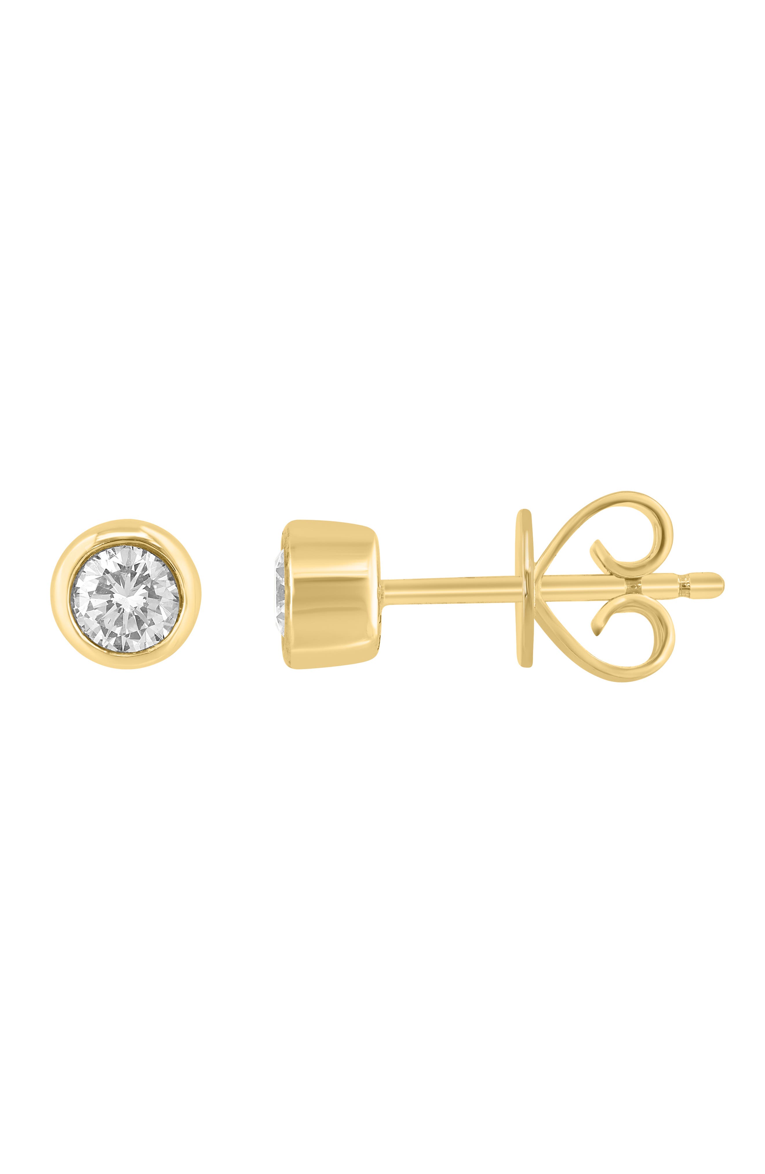 EFFY 14K Gold Plated Sterling Silver Diamond Stud Earrings